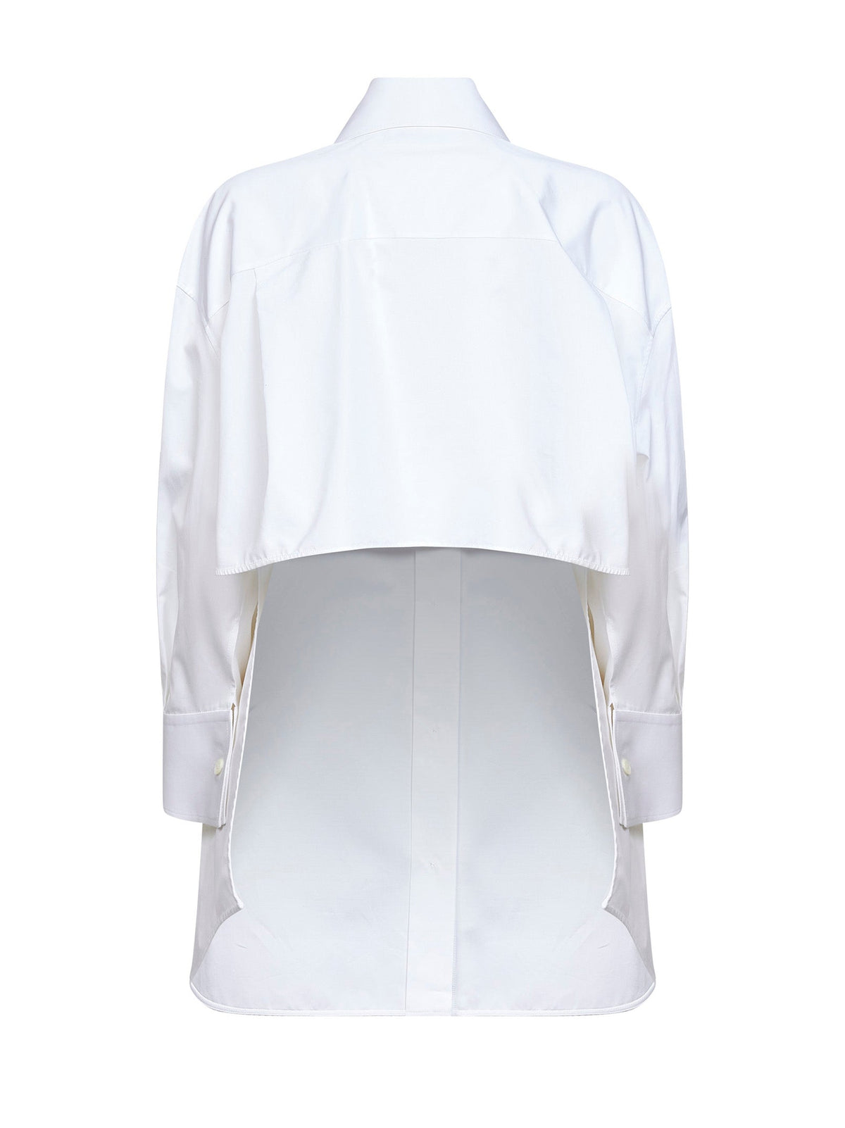 Givenchy Women White Poplin Asymmetric Shirt GIVENCHY