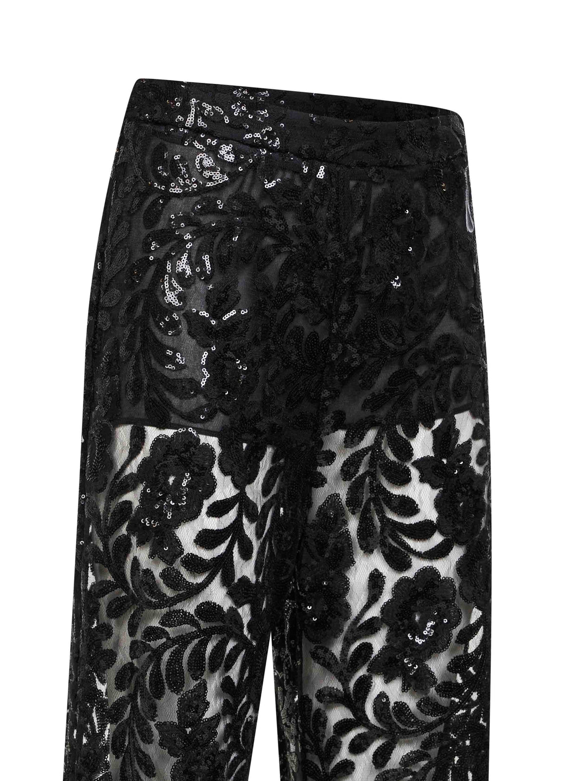 Golden Goose Women Black Sequin-Embroidered Tulle Journey Trousers GOLDEN GOOSE