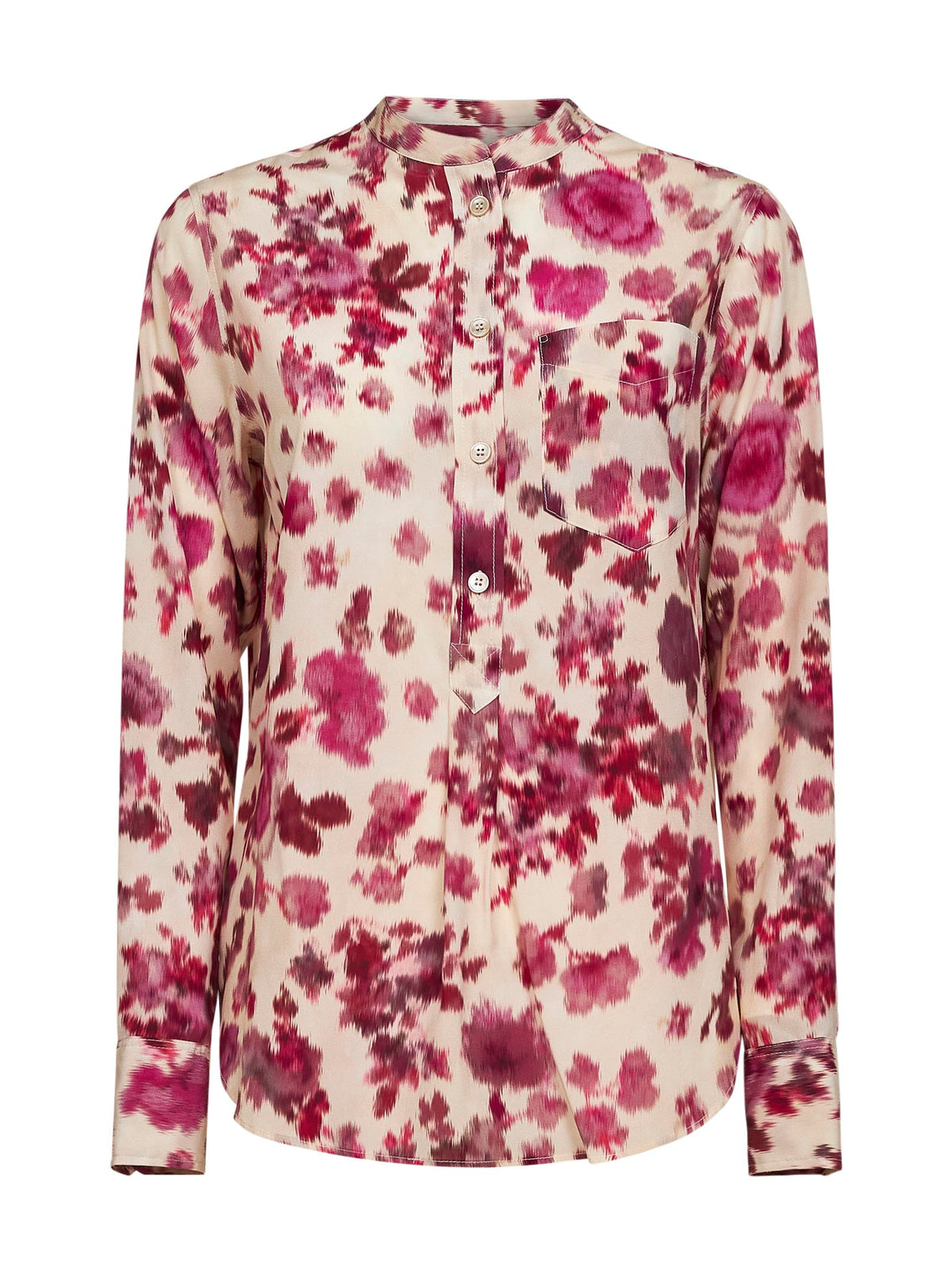 Isabel Marant Women Pink Printed Stretch Silk Rusak Blouse ISABEL MARANT