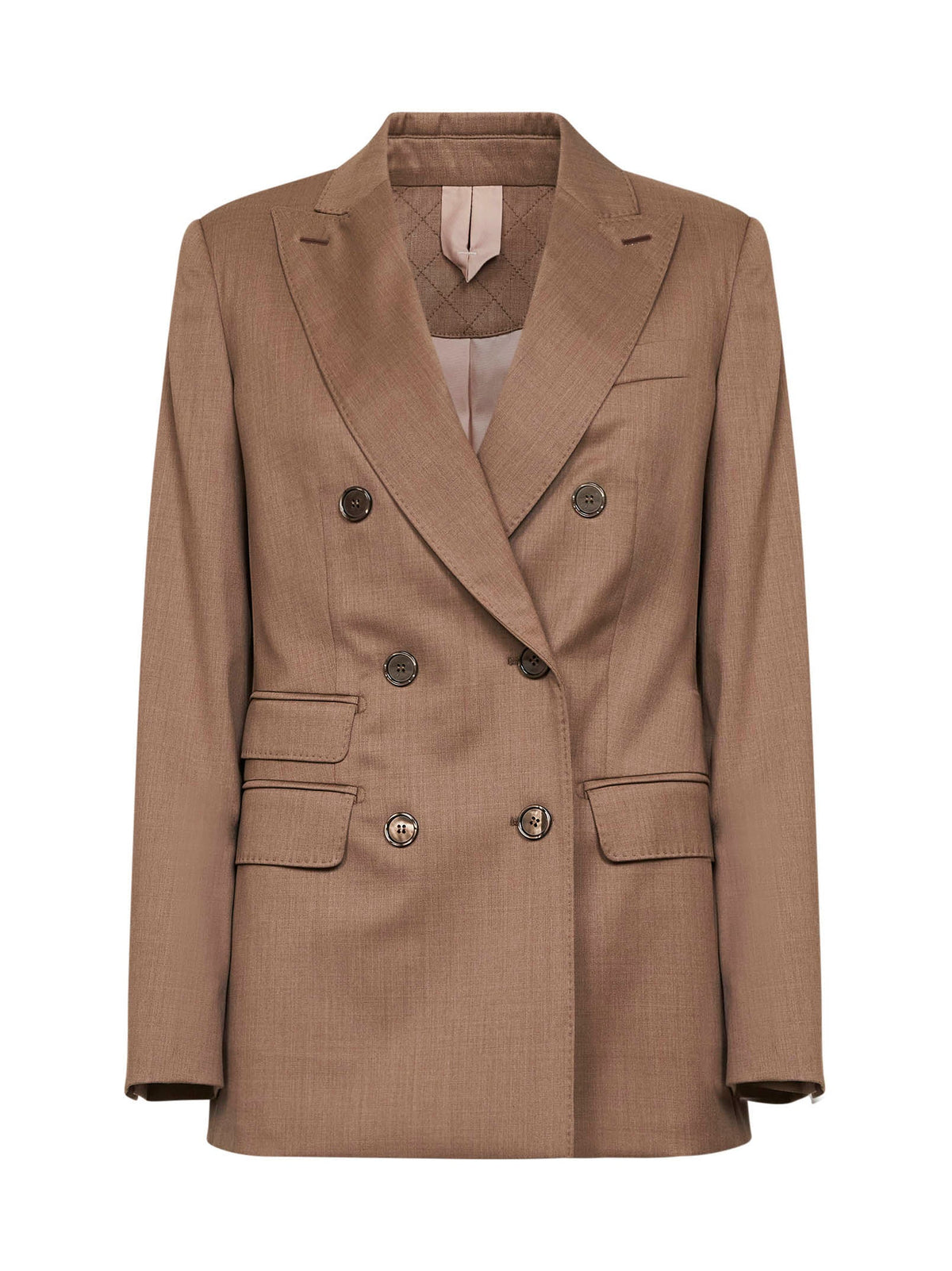Max Mara Women Hazelnut Twill Mxmcupola Double-Breasted Blazer MAX MARA