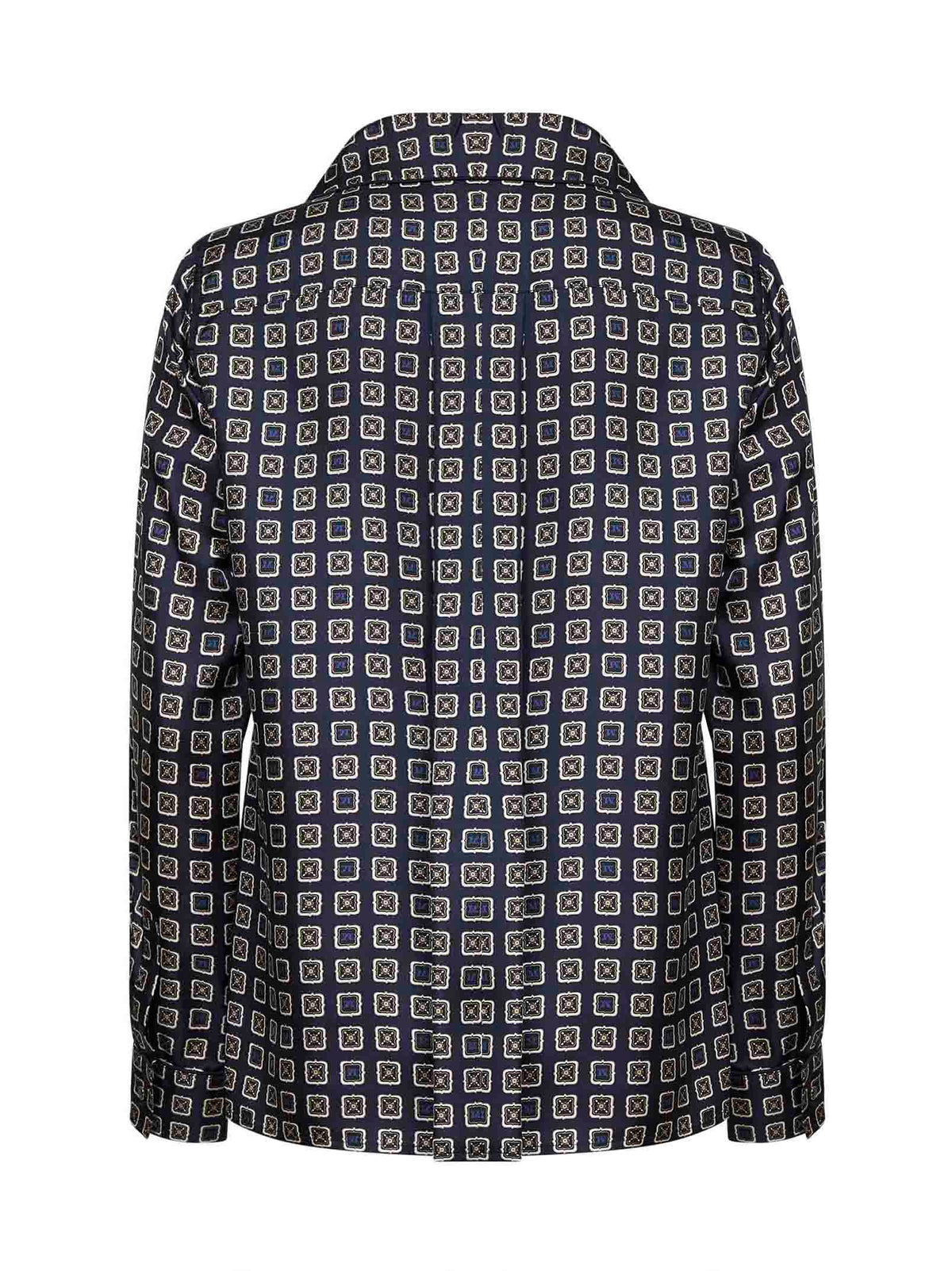 Max Mara Women Navy Blue Mxmdisco Printed Silk Shirt MAX MARA