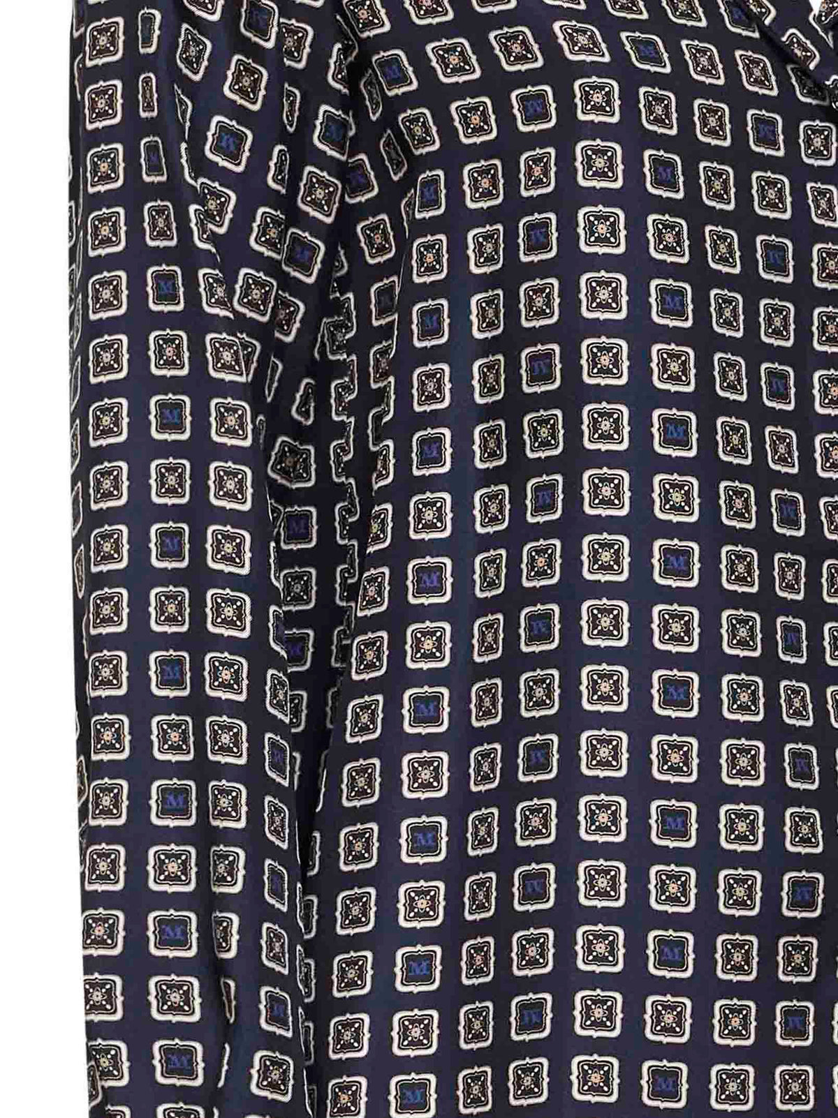 Max Mara Women Navy Blue Mxmdisco Printed Silk Shirt MAX MARA