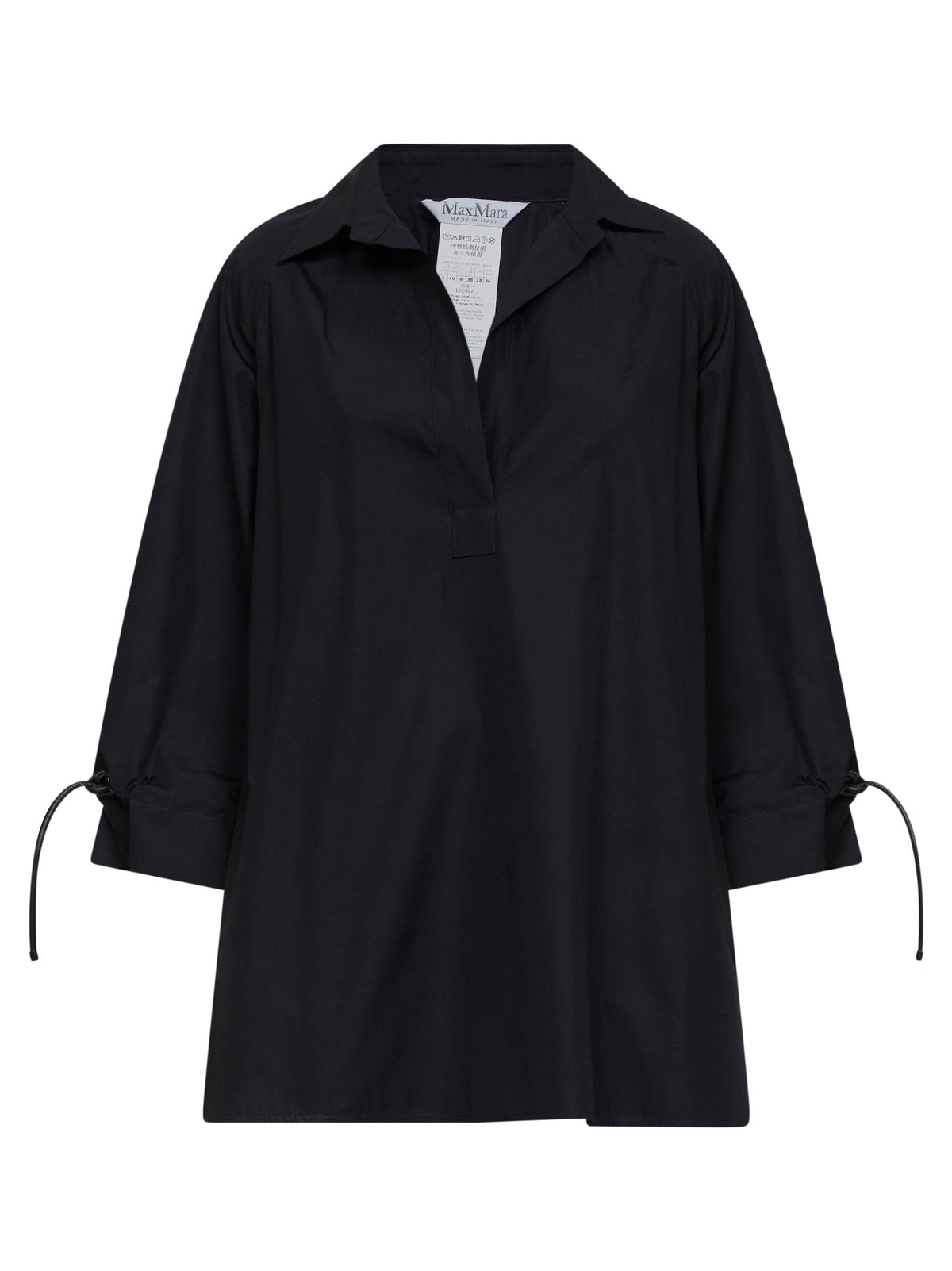 Max Mara Women Black Cotton Poplin Mxmadorni Blouse MAX MARA