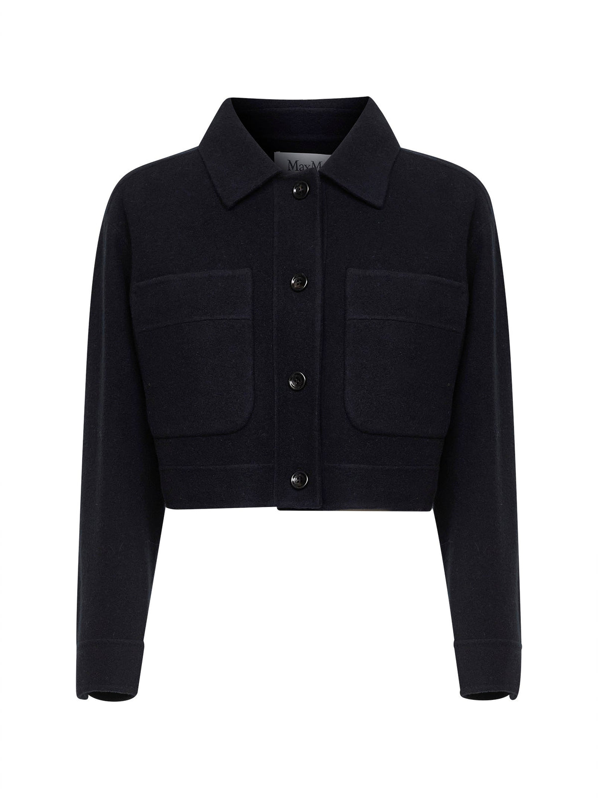 Max Mara Women Navy Blue Double Jersey Mxmpoggio Cropped Jacket MAX MARA