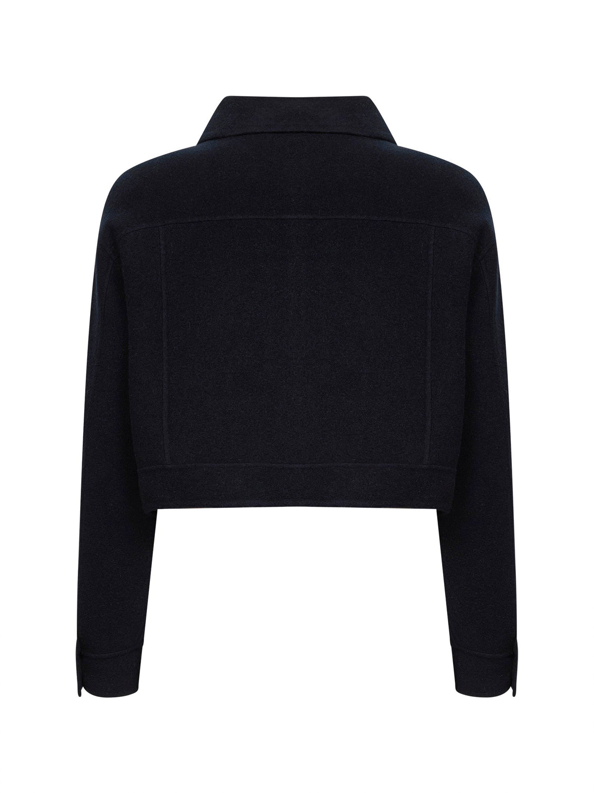 Max Mara Women Navy Blue Double Jersey Mxmpoggio Cropped Jacket MAX MARA