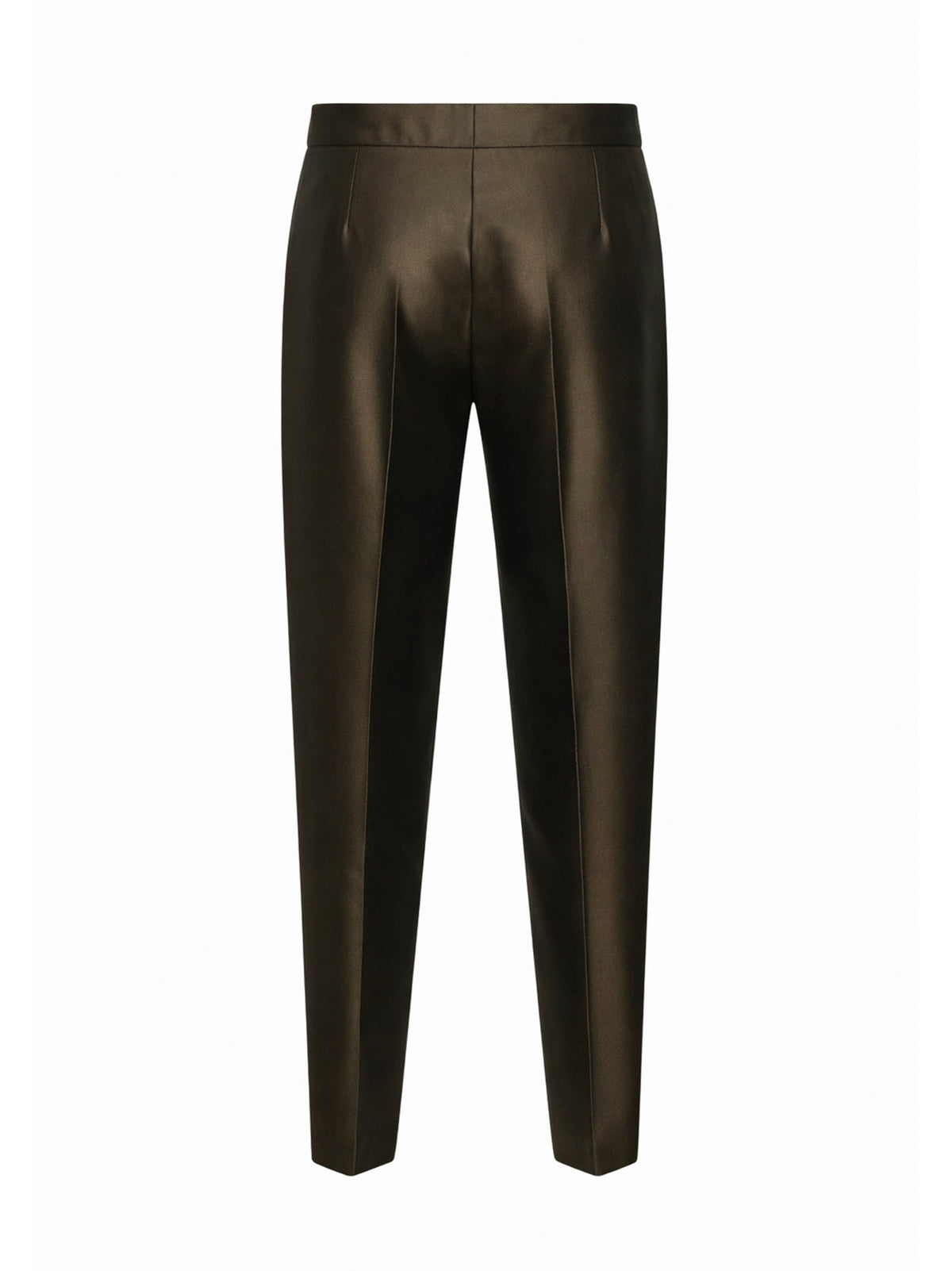 Max Mara Studio Women Khaki Green Silk Blend Shantung Mstzinco Carrot Trousers MAX MARA STUDIO