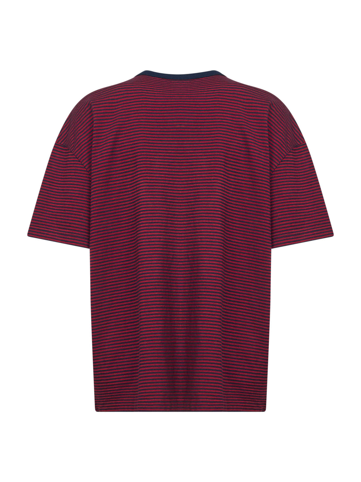 Prada Abbigliamento Women Red And Blue Striped Cotton Jersey T-Shirt PRADA