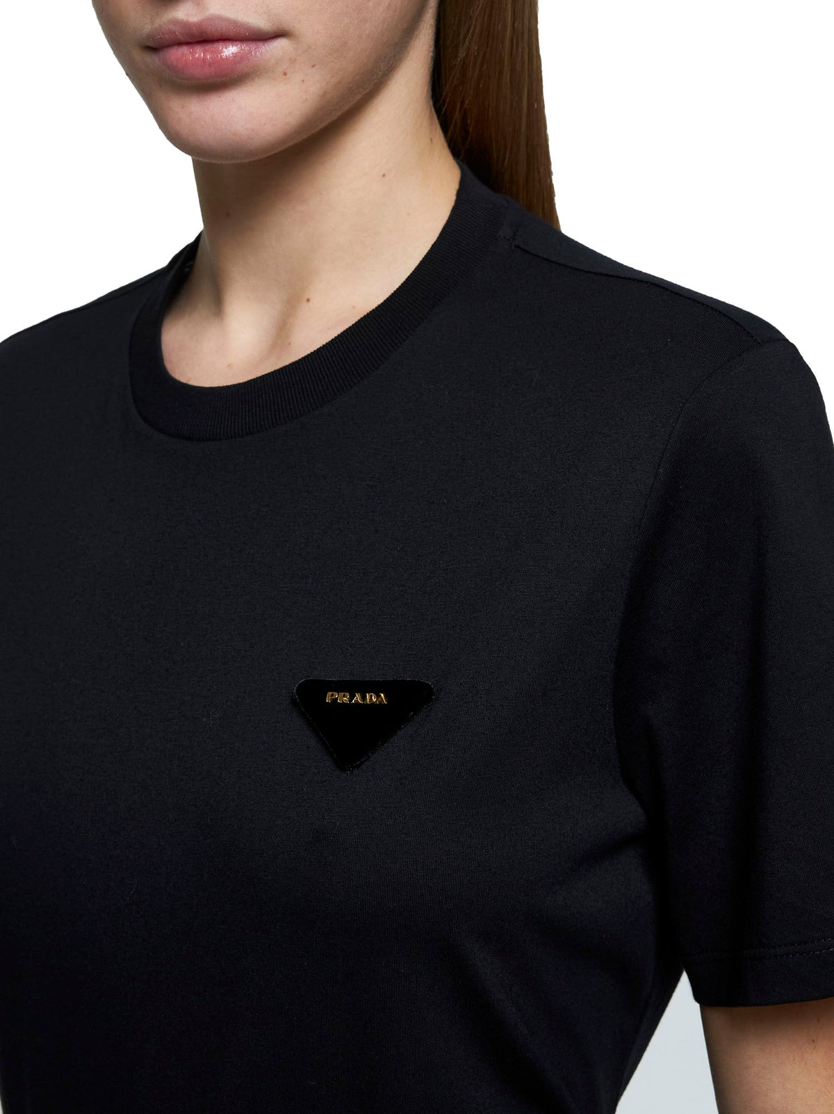 Prada Abbigliamento Women Logo Cotton T-Shirt PRADA