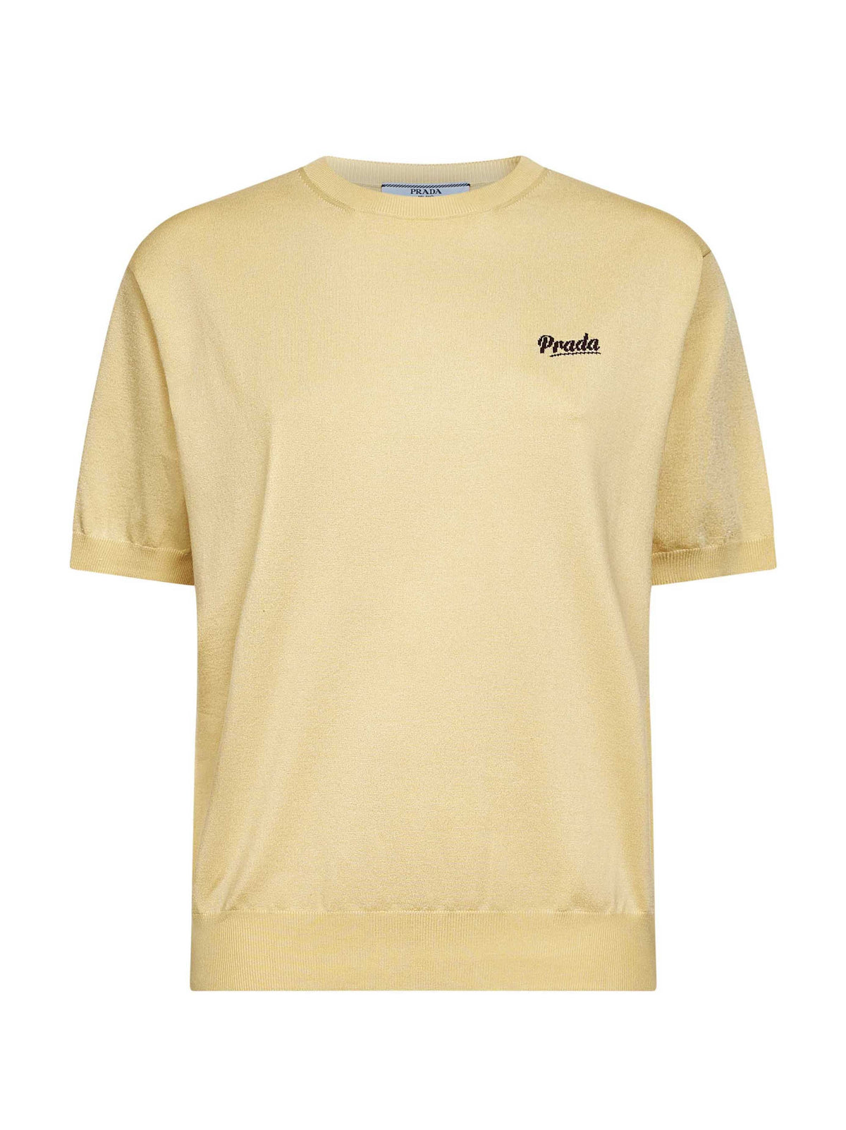 Prada Abbigliamento Women Cream Cotton And Silk Sweater PRADA