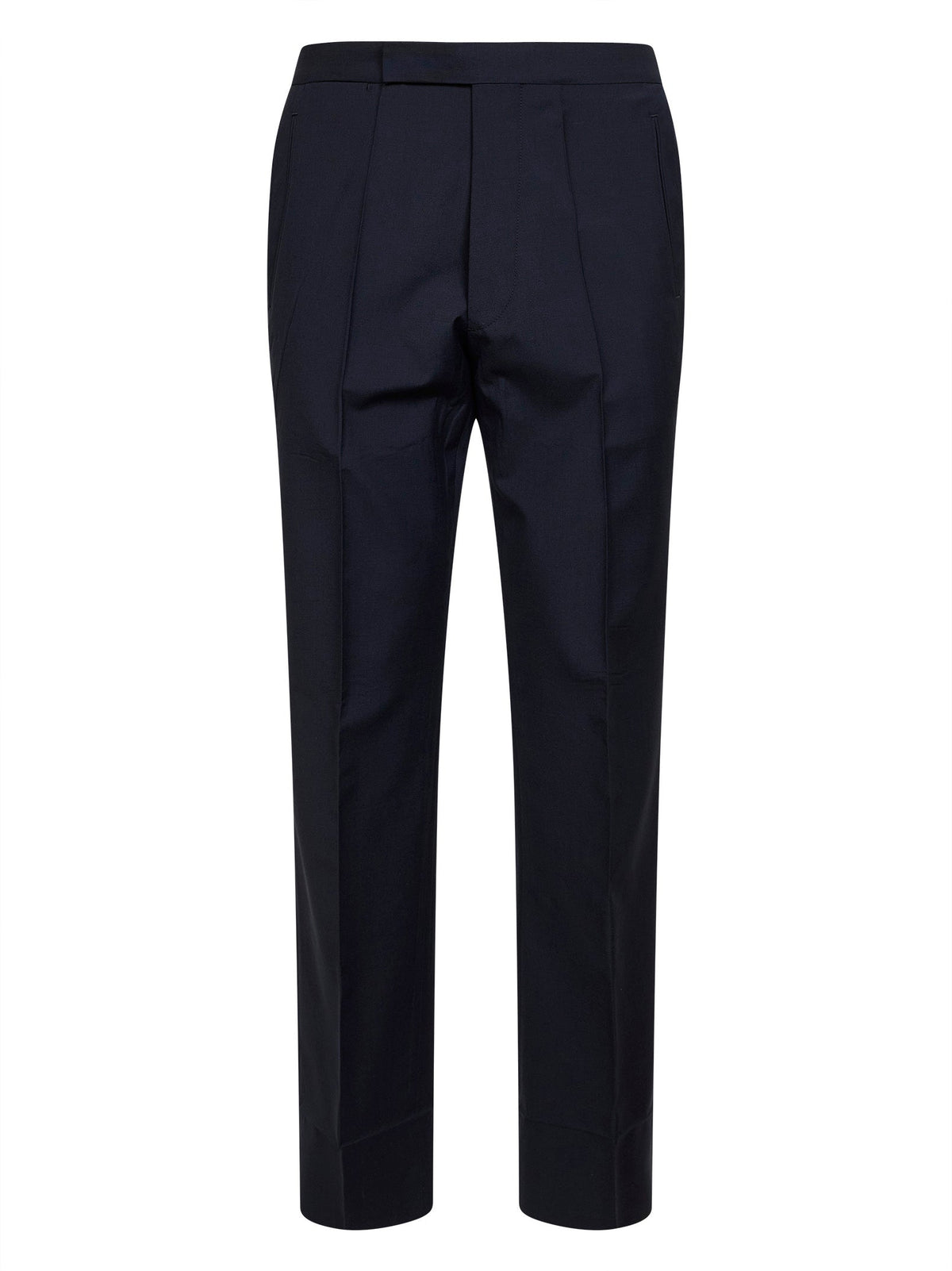 Prada Abbigliamento Men Blue Wool And Mohair Tailored Trousers PRADA