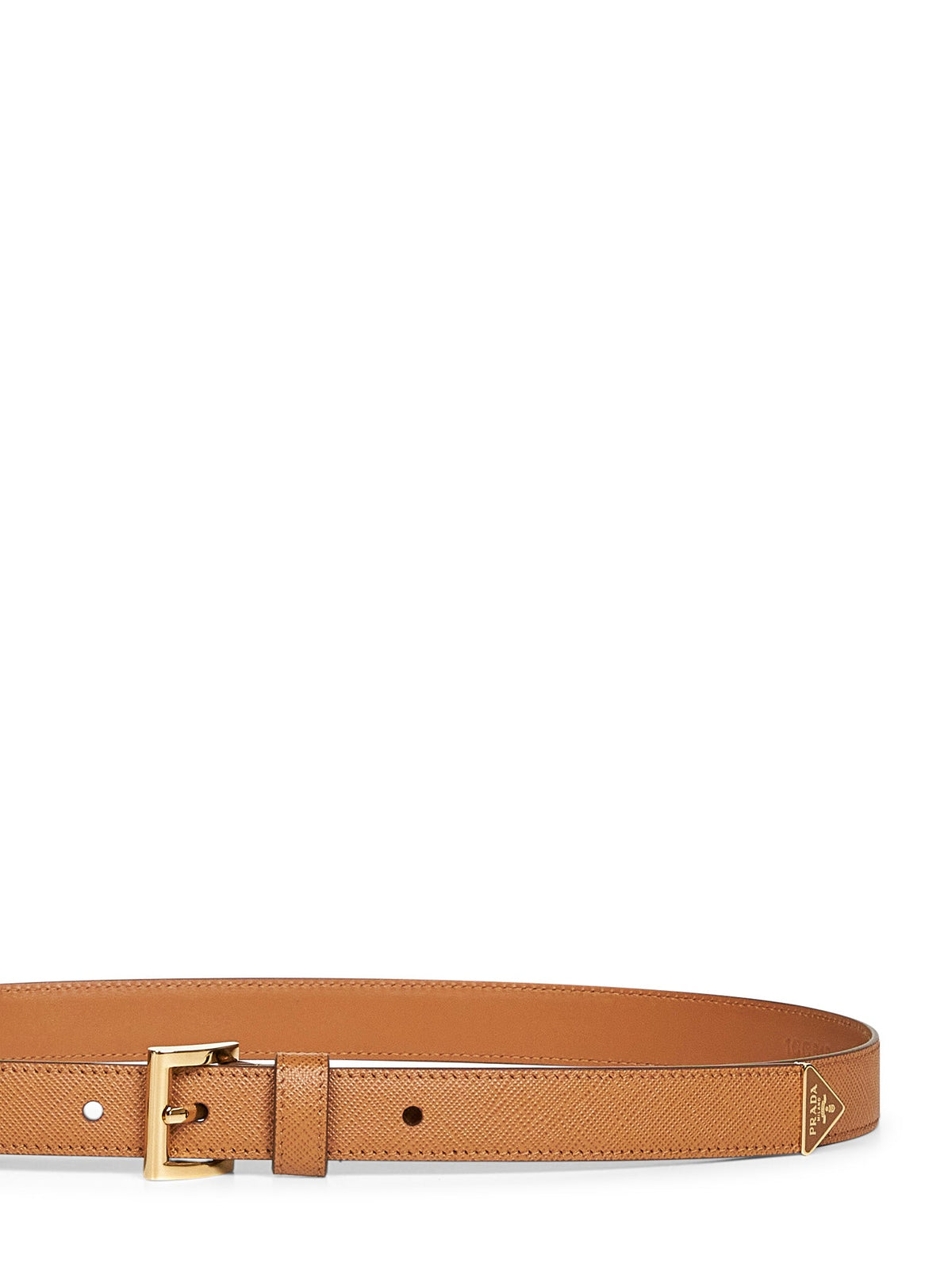 Prada Accessori Pelletteria Women Caramel Saffiano Leather Belt PRADA