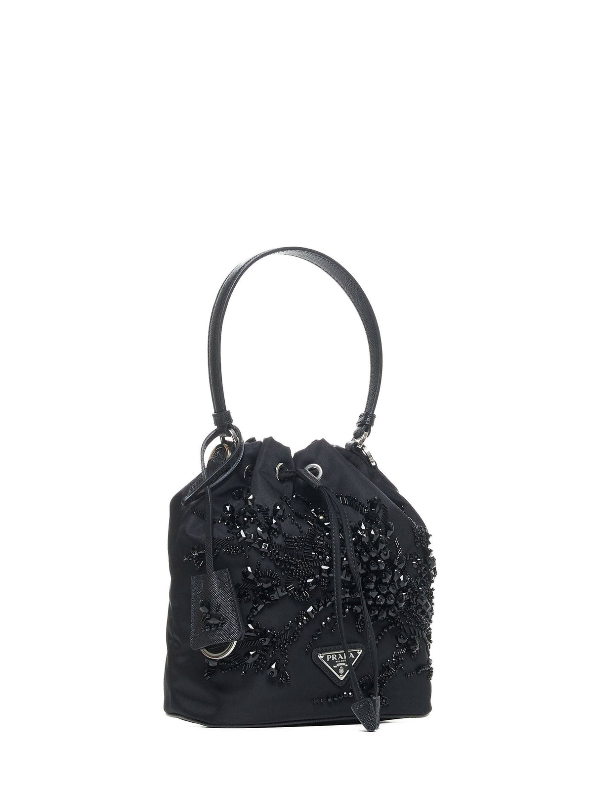 Prada Borse Women Crystals Re-Nylon Mini Bucket Bag PRADA