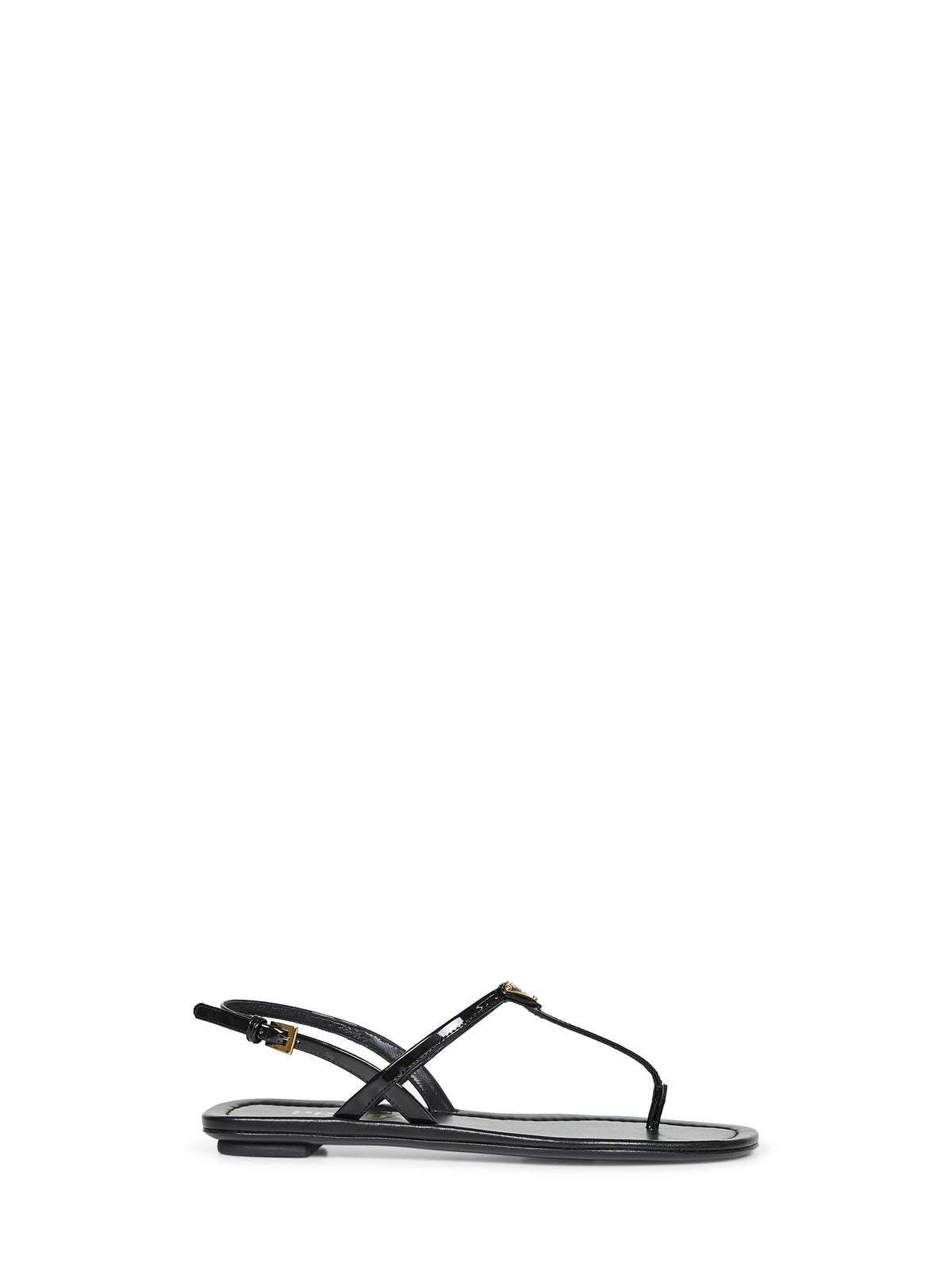 Prada Calzature Women Black Patent Leather Thong Sandals PRADA