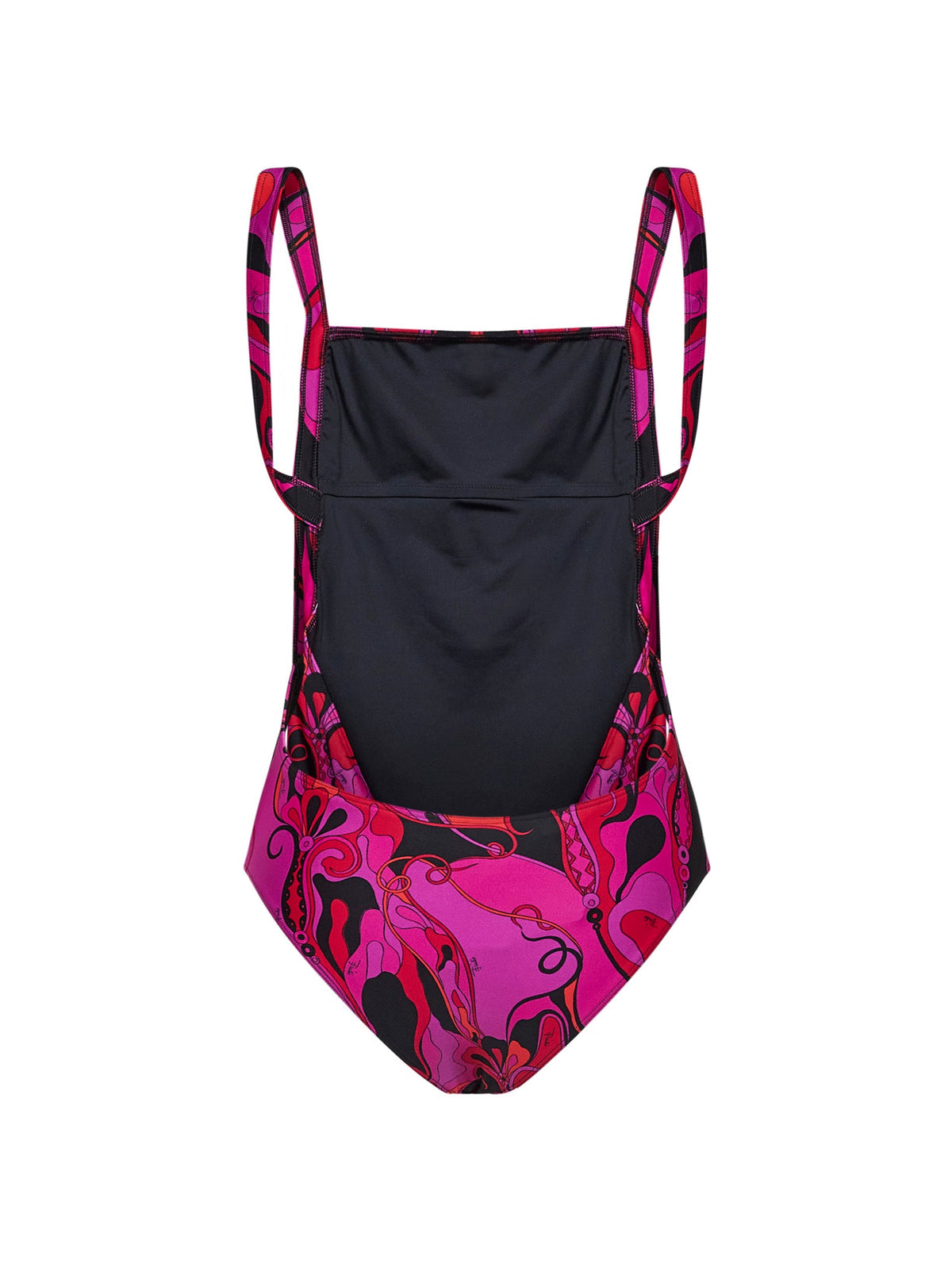 Pucci Women Fuchsia And Black Orchidee-Print Lycra One-Piece Swimsuit PUCCI