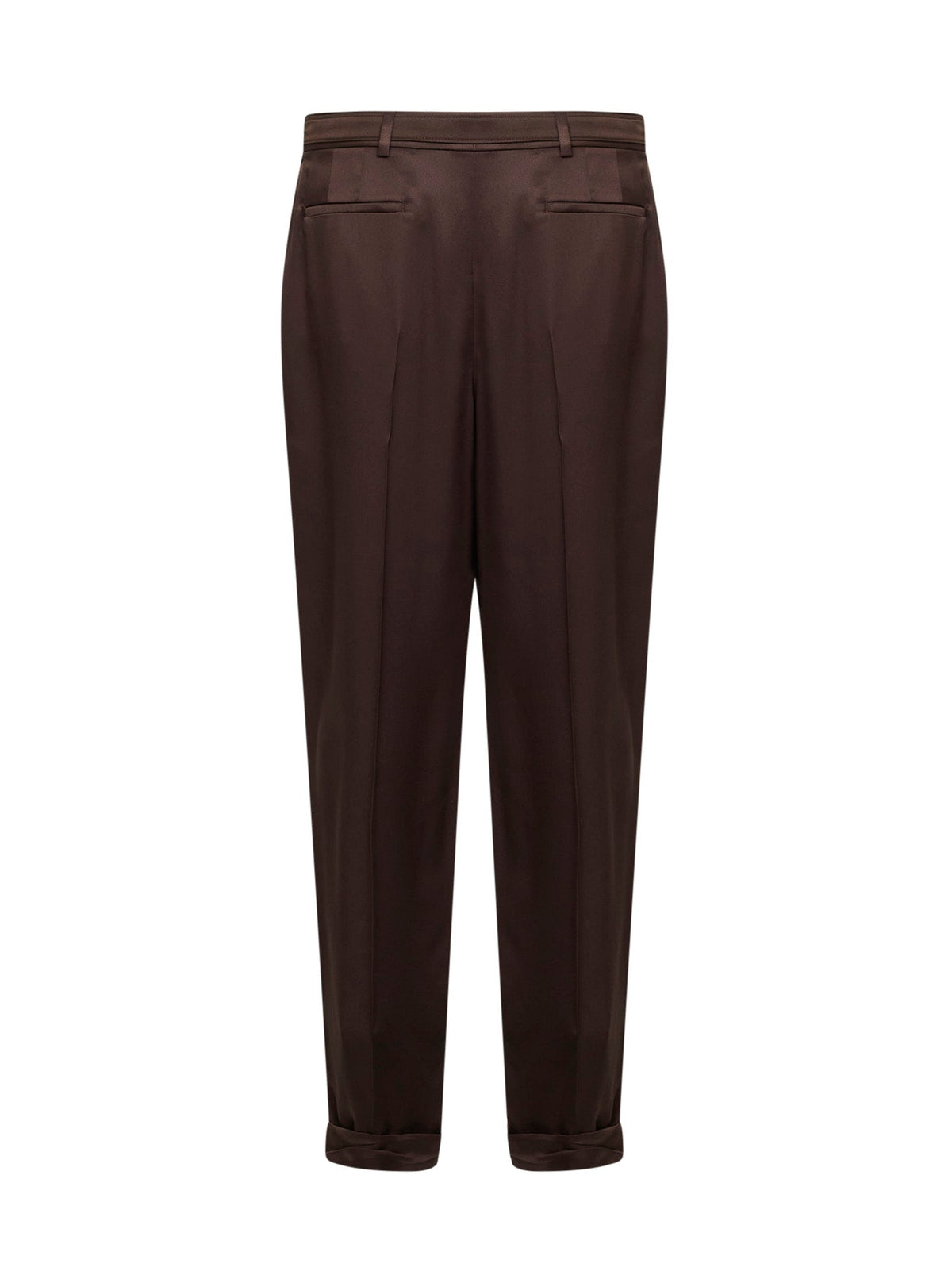 Saint Laurent Men Chocolate Duchesse Silk Satin Slim-Fit Trousers SAINT LAURENT