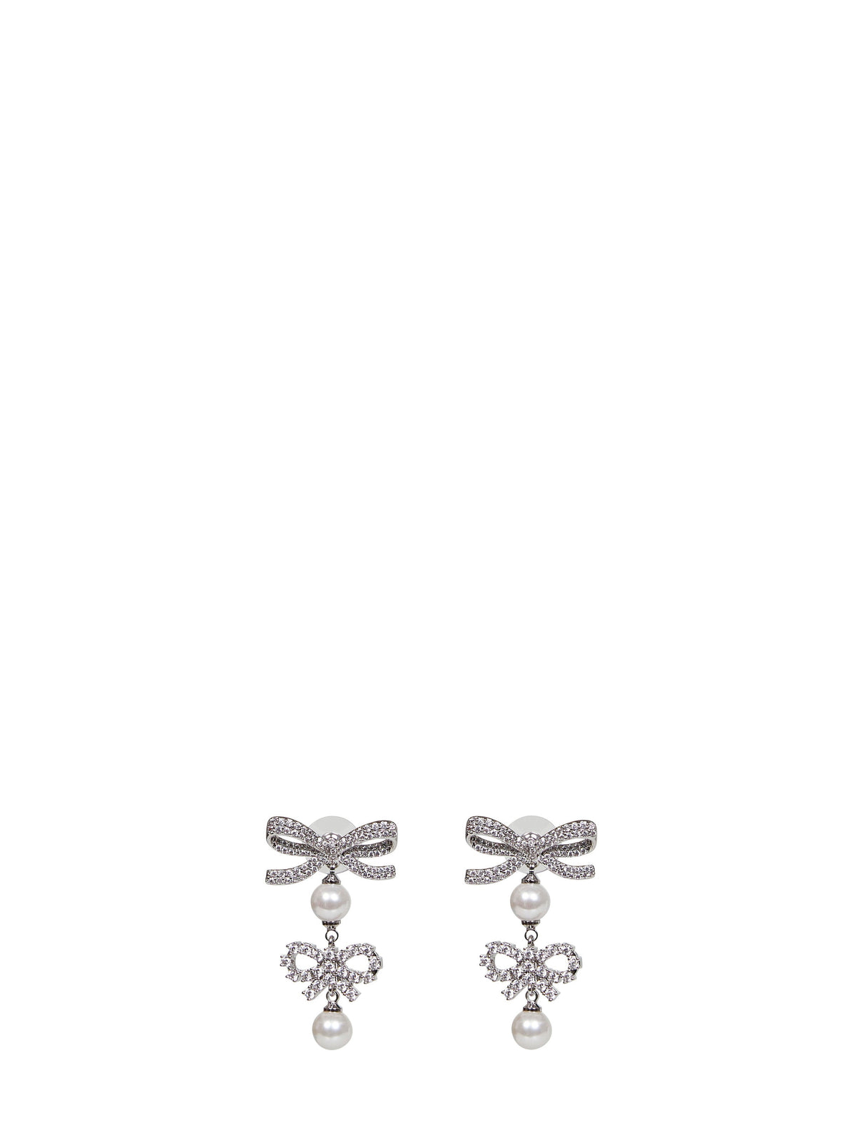 Self Portrait Women Double Bow Pearl Earrings SELF-PORTRAIT