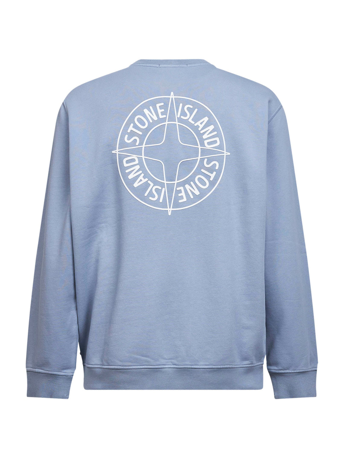 Stone Island Men Avio Blue Cotton "Outline Compass" Printed Sweatshirt STONE ISLAND