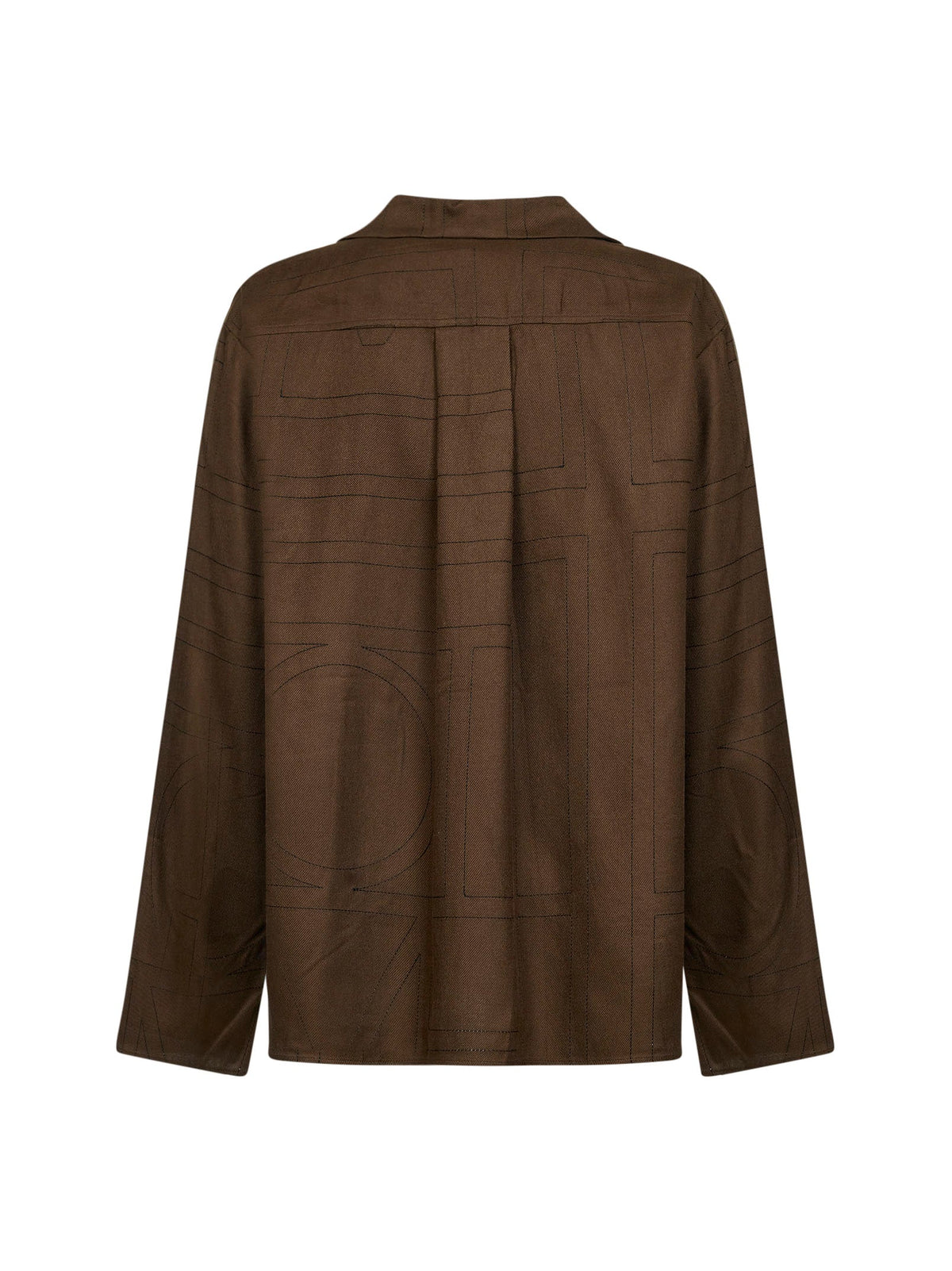 Toteme Women Dark Brown Flannel Monogram Pj Shirt TOTEME