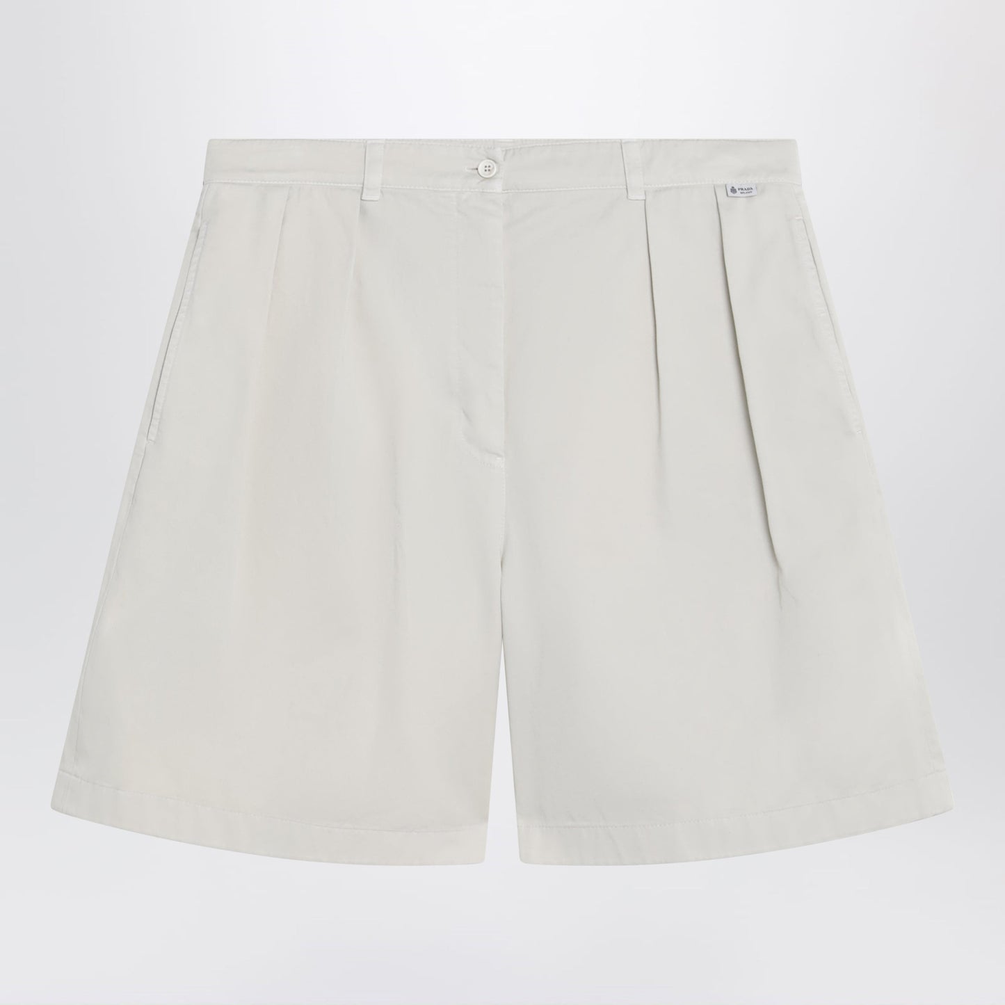 Prada Natural-Colored Bermuda Shorts In Gabardine Women PRADA