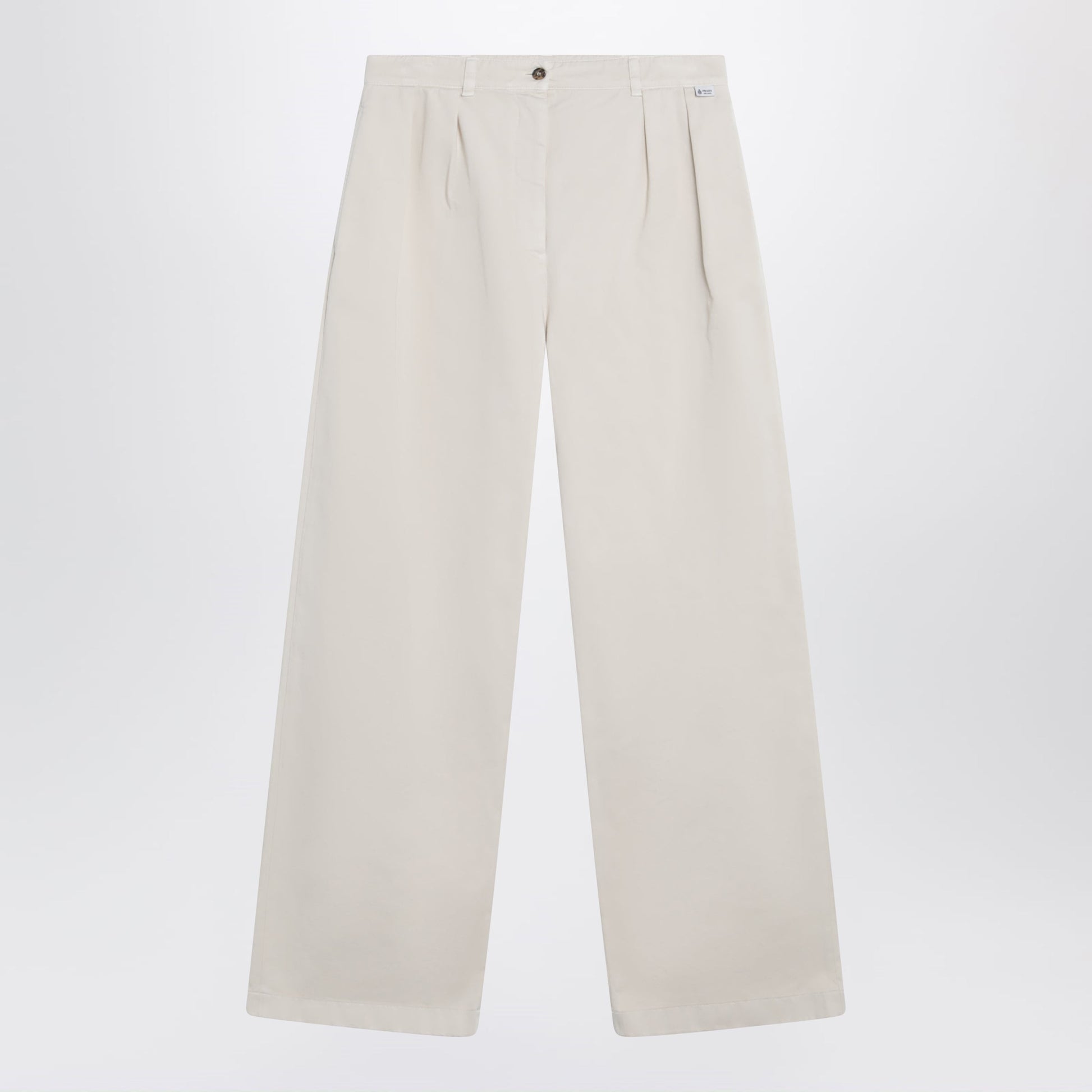 Prada Sand-Colored Trousers In Gabardine Women PRADA