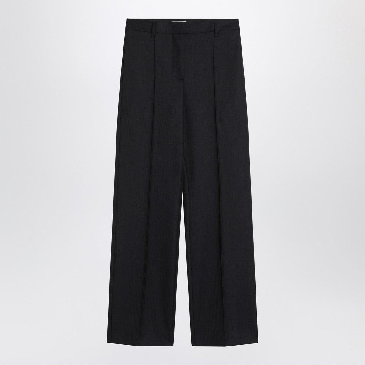 Prada Blue Wool Wide Trousers Women PRADA