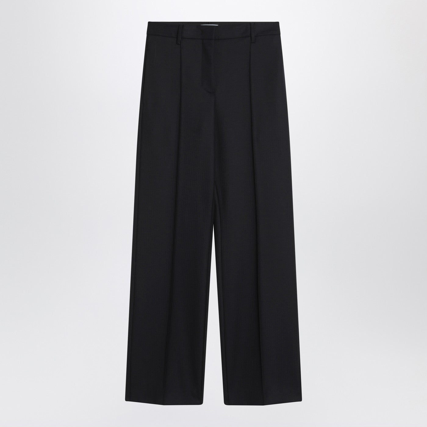 Prada Blue Wool Wide Trousers Women PRADA