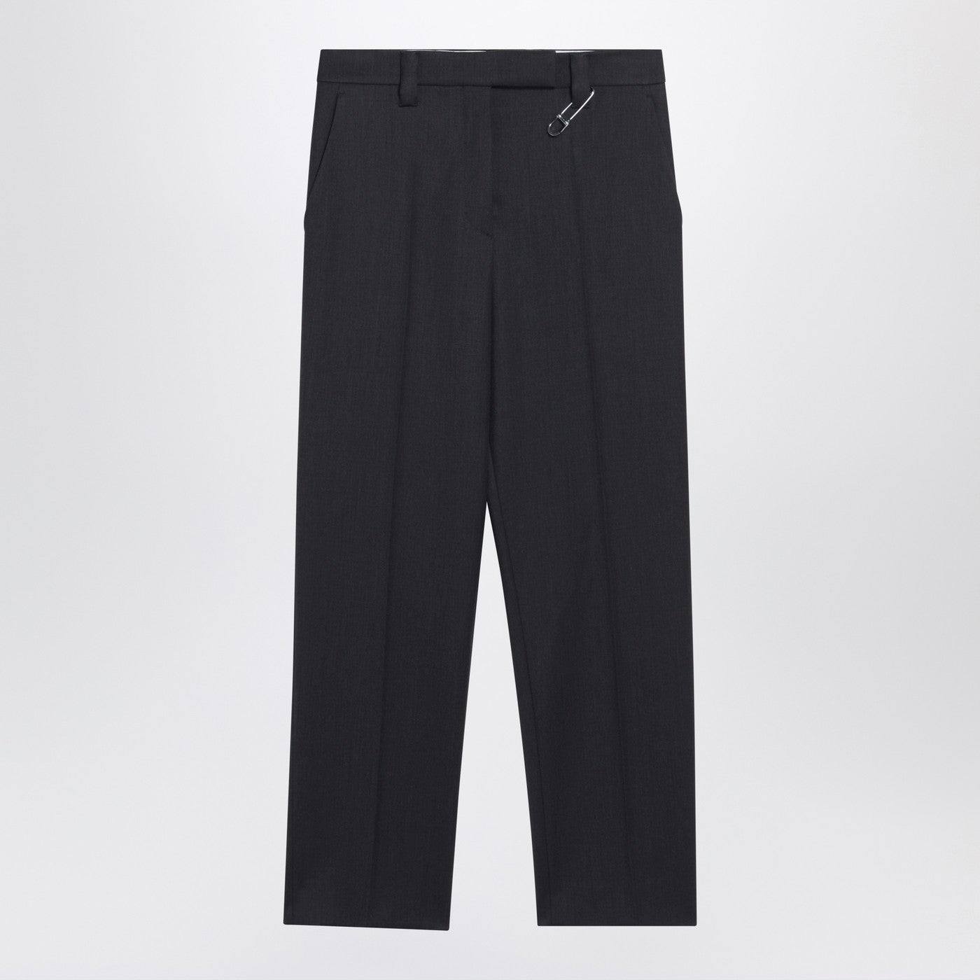 Prada Anthracite Grey Wool Trousers Women PRADA