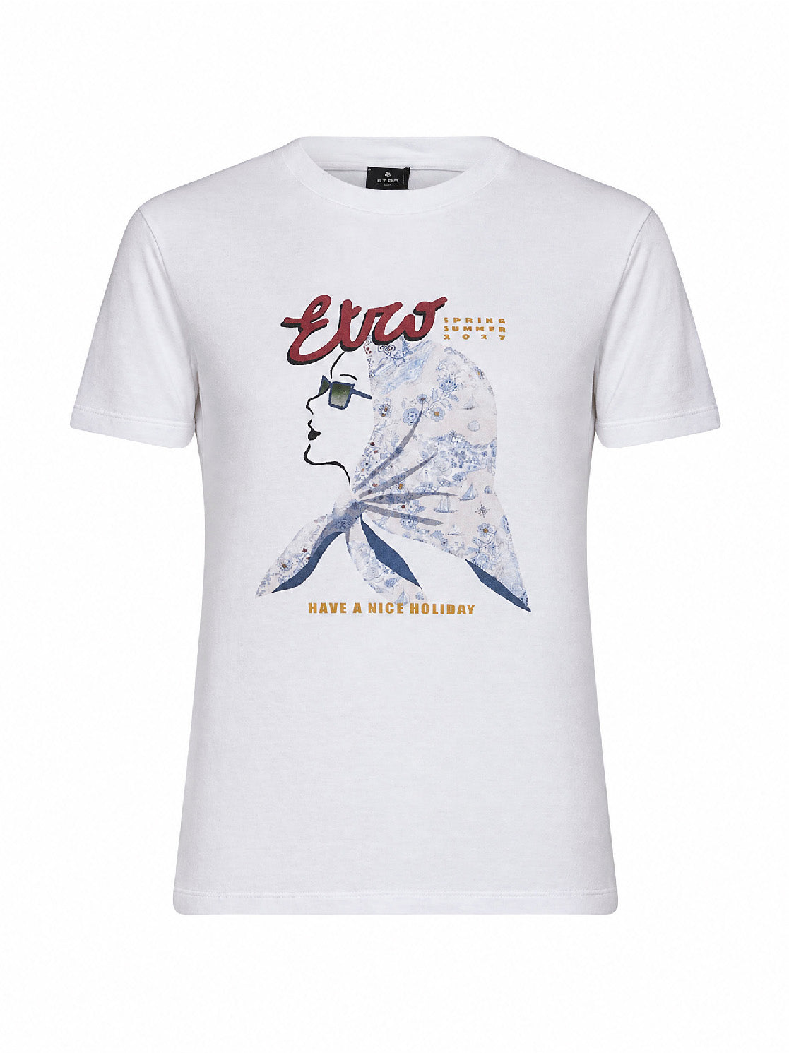 Etro Women White Cotton Jersey Printed T-Shirt ETRO