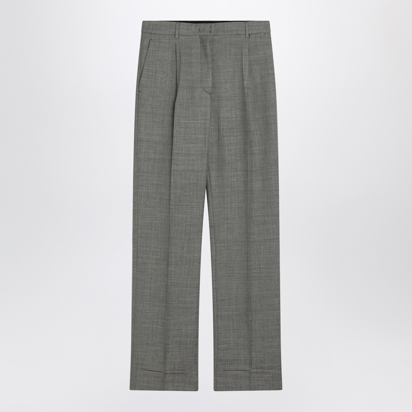Prada Wide Grey Trousers In Wool Women PRADA
