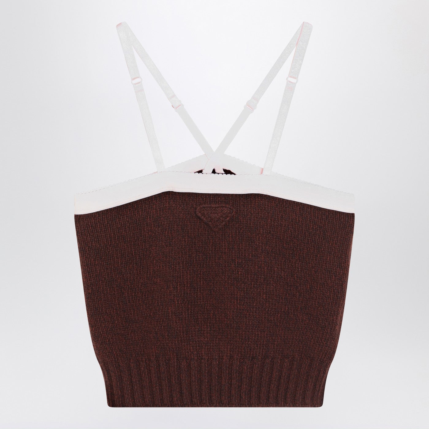 Prada Top In Brown Wool And Cashmere Women PRADA