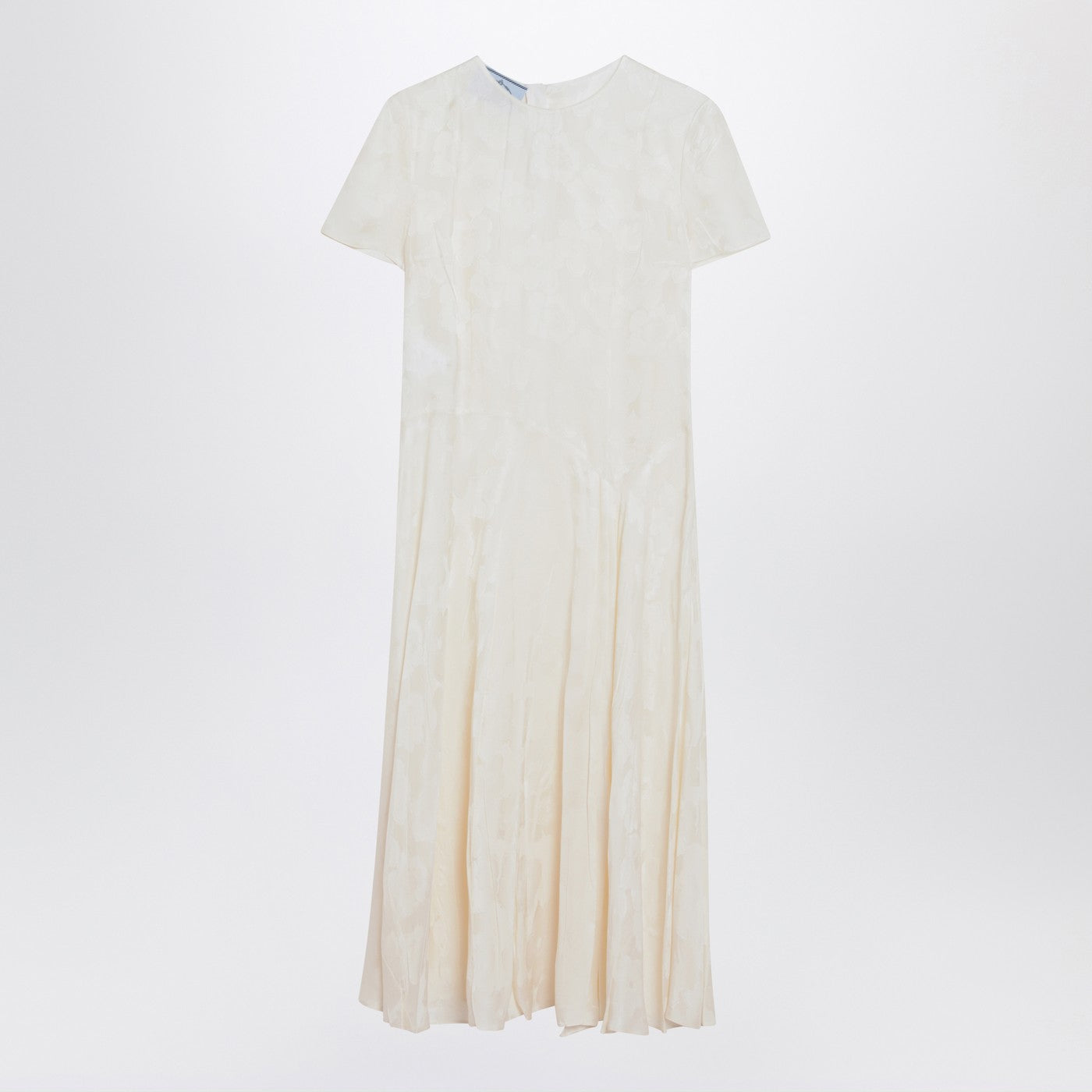 Prada Ivory Dress In Damask Silk Blend Women PRADA