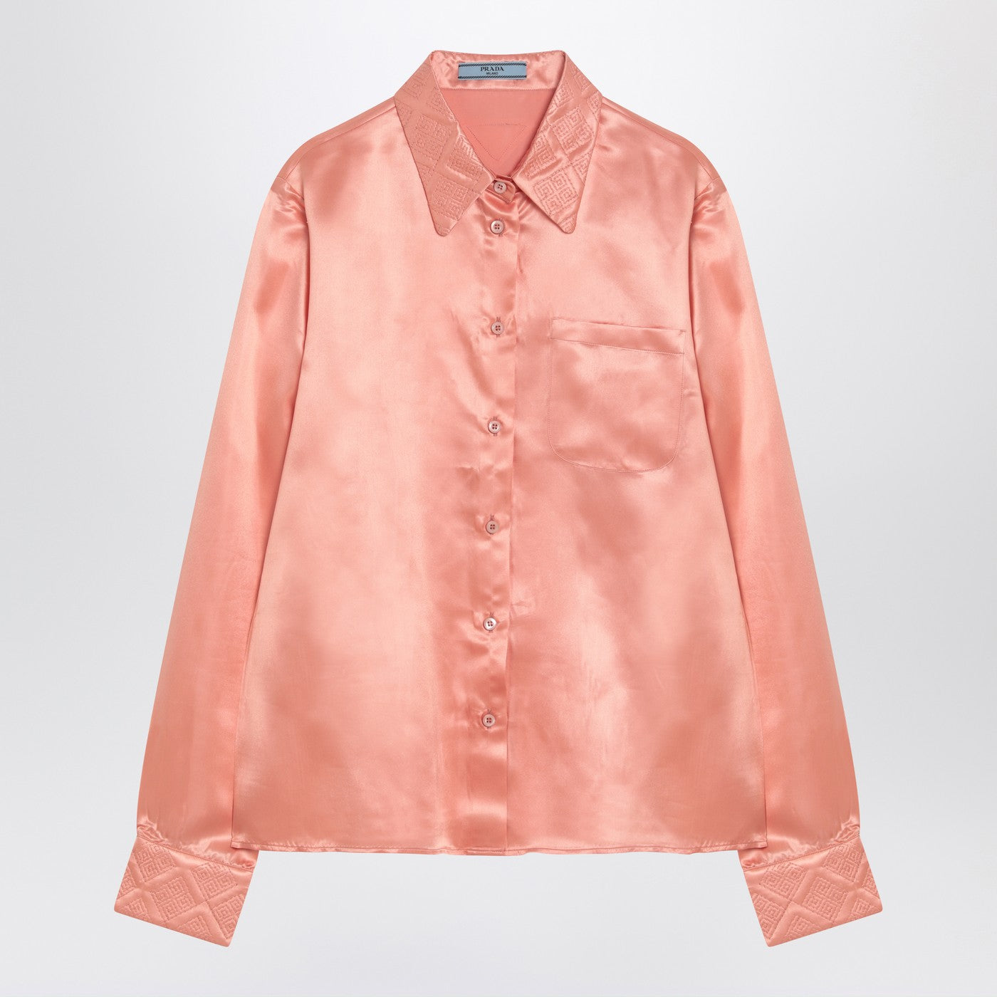 Prada Coral-Coloured Shirt In Silk Blend Women PRADA