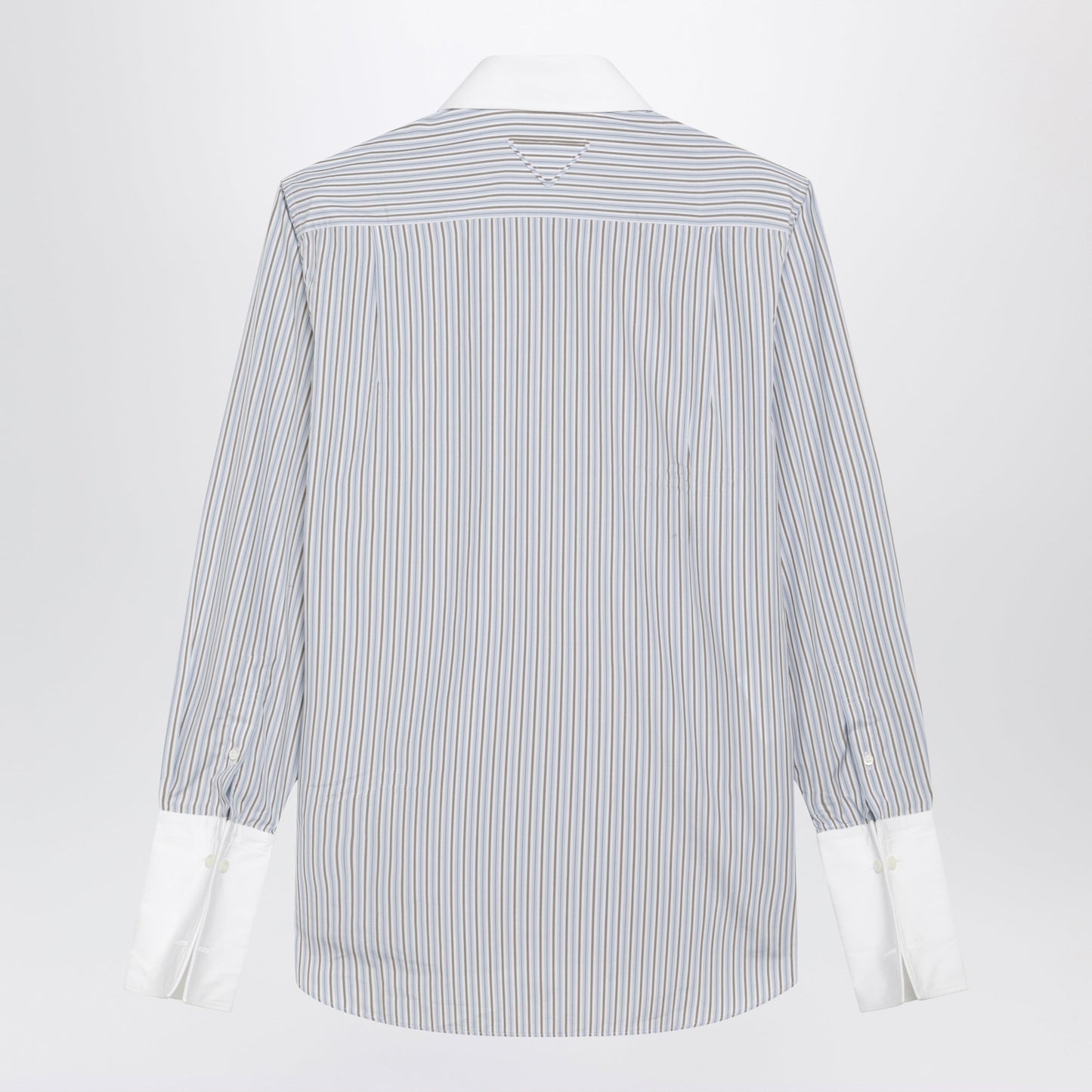 Prada Sky-Blue Striped Cotton Shirt Women PRADA