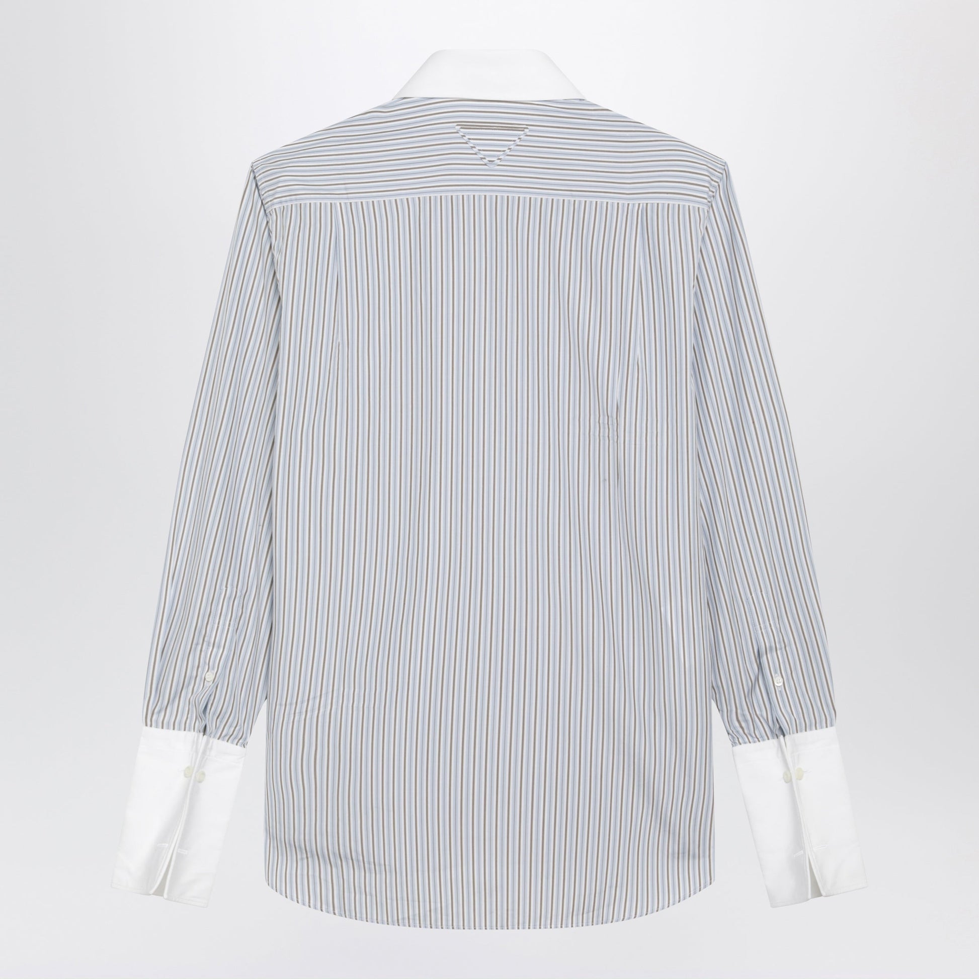Prada Sky-Blue Striped Cotton Shirt Women PRADA