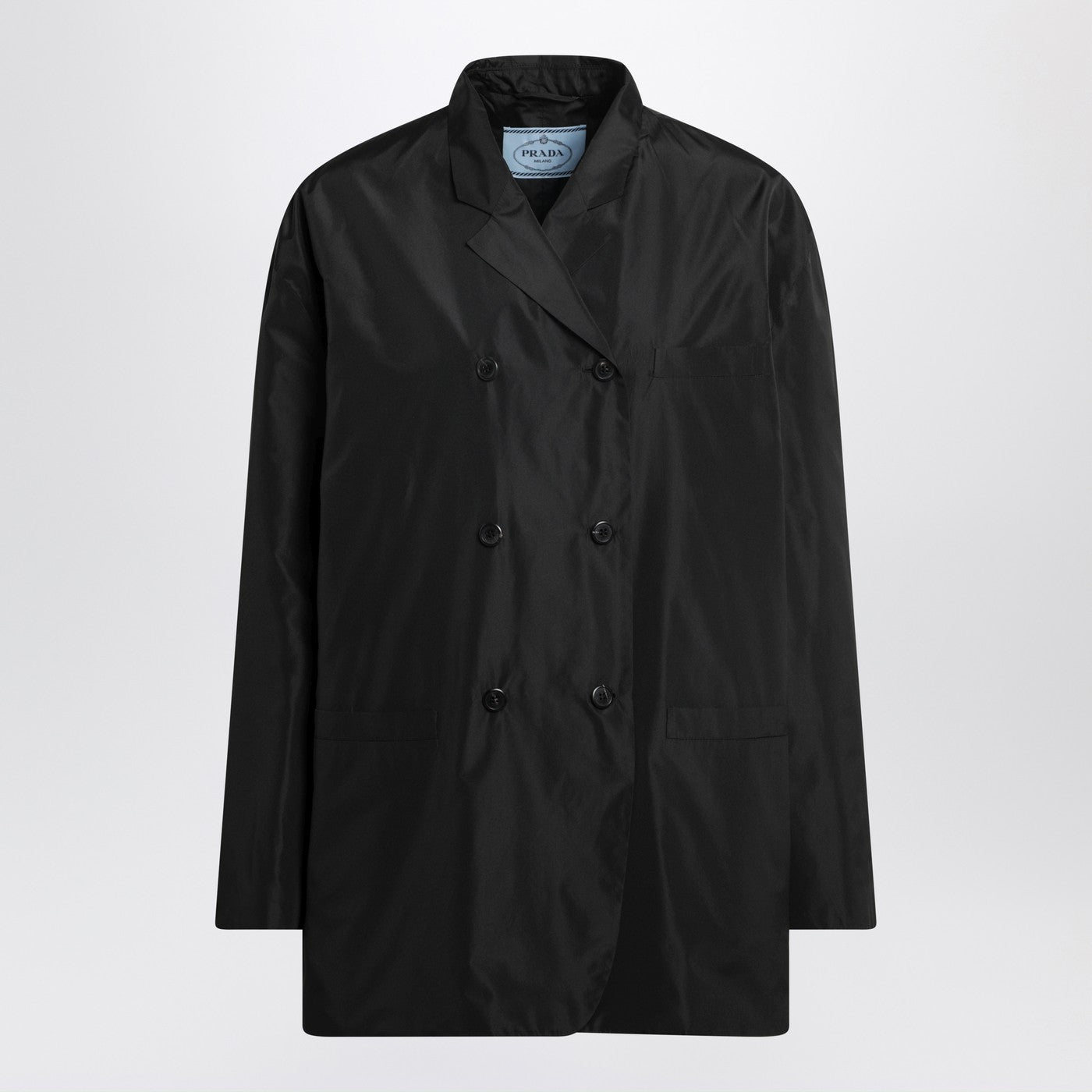 Prada Black Double-Breasted Technical Taffeta Jacket Women PRADA