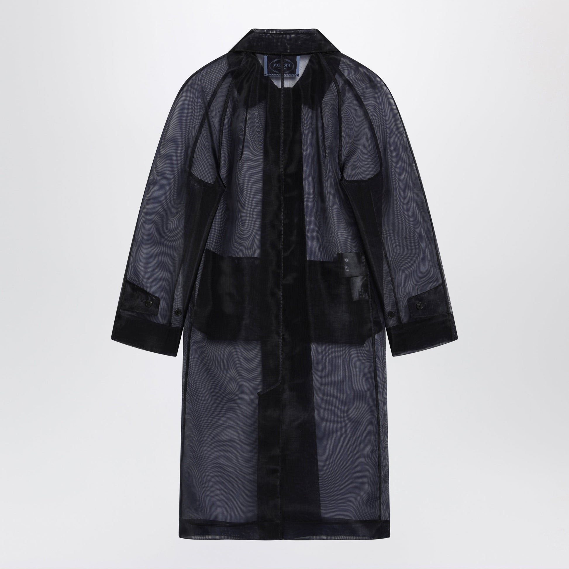 Prada Blue Single-Breasted Overcoat In Crinoline Women PRADA