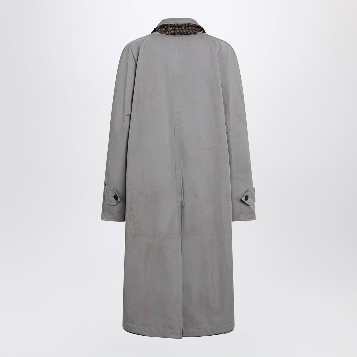 Prada Reversible Overcoat In Twill And Vintage-Effect Houndstooth Women PRADA