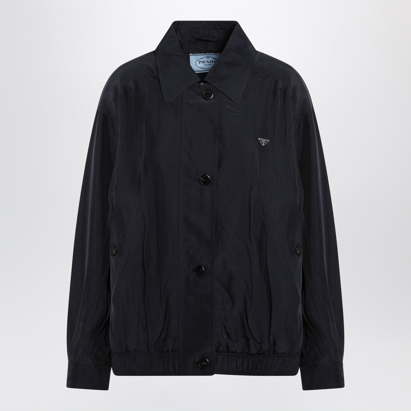 Prada Blue Silk Blouson Women PRADA