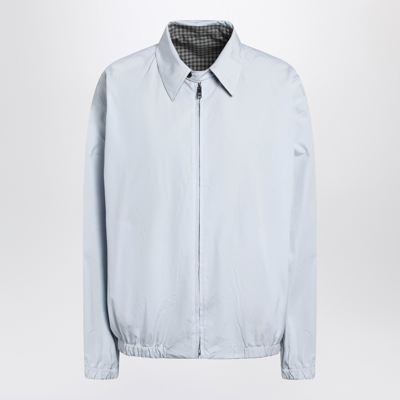 Prada Reversible Light Blue Jacket With Check Pattern Women PRADA