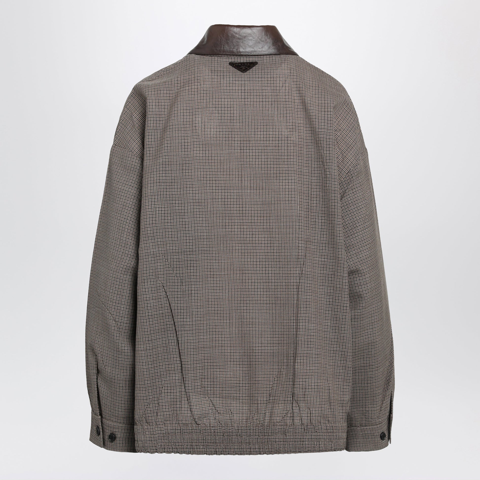 Prada Tobacco Houndstooth Wool Blouson Women PRADA