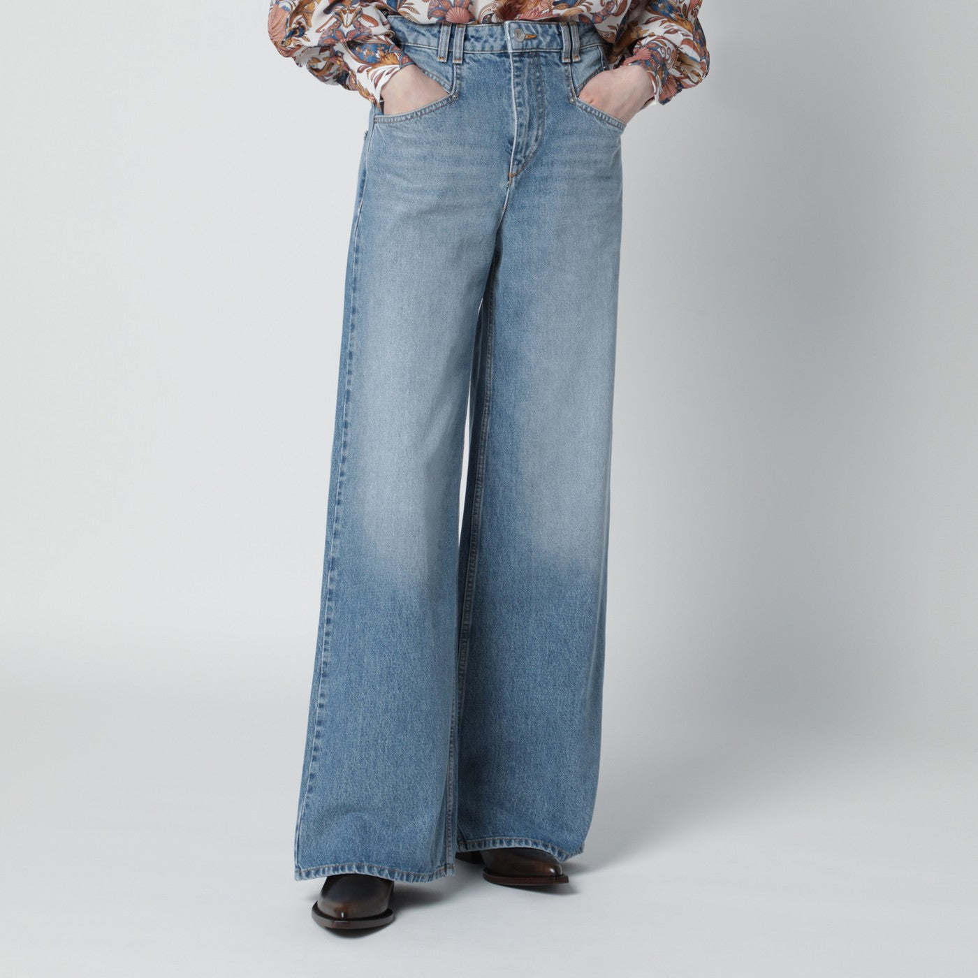 Isabel Marant Light Blue Lemony Wide-Leg Jeans Women ISABEL MARANT