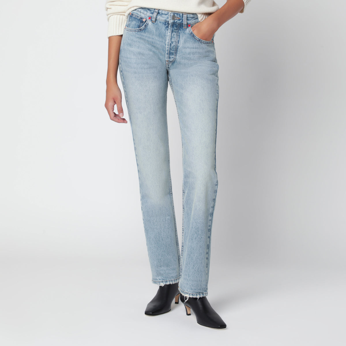 Isabel Marant Light Blue Daya Vintage-Effect Cotton Jeans Women ISABEL MARANT