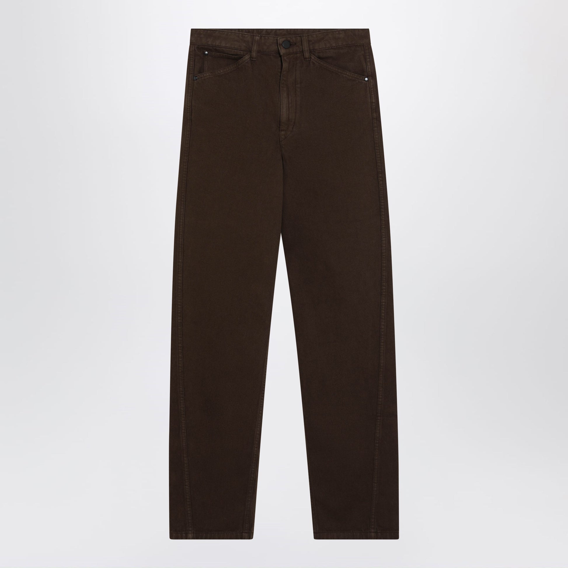 Lemaire Brown Twill Trousers Women LEMAIRE