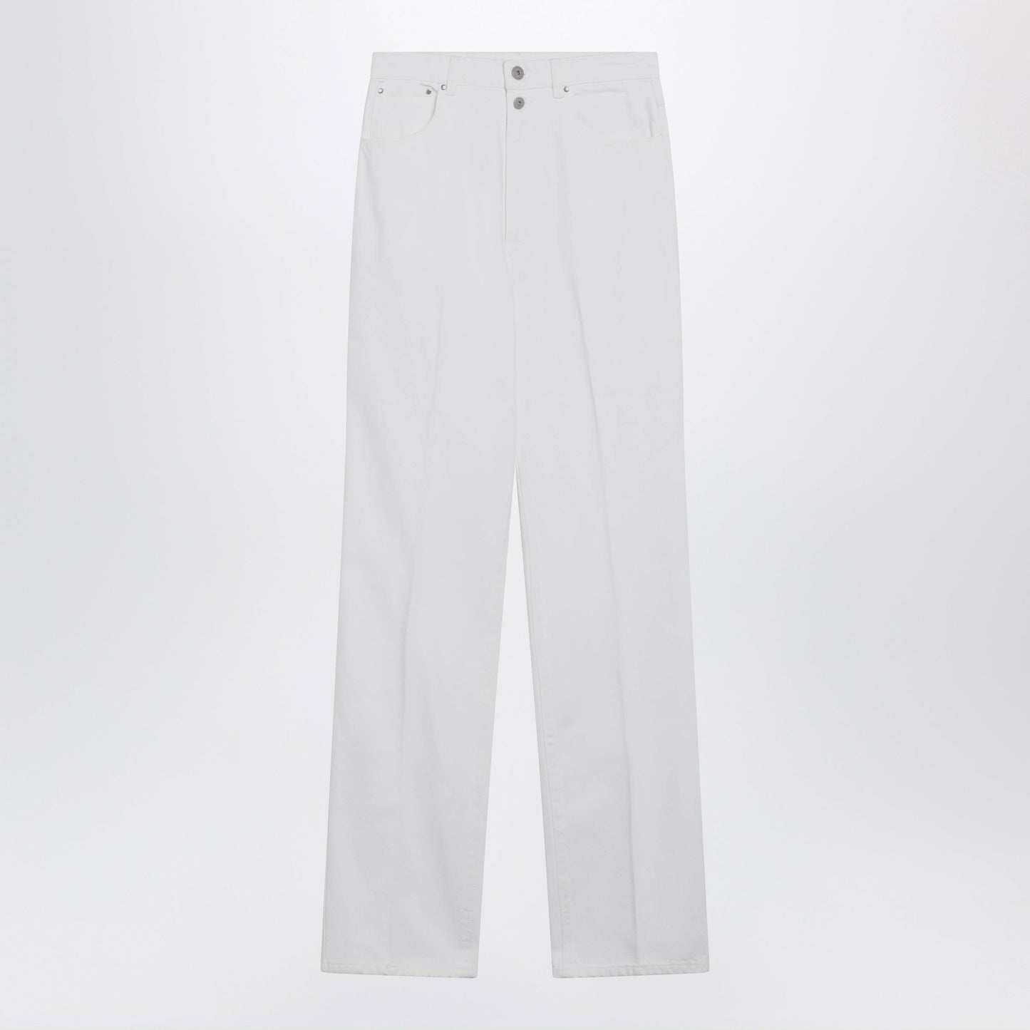 Lemaire High-Waisted Straight-Leg Jeans With Belt In White Denim Women LEMAIRE