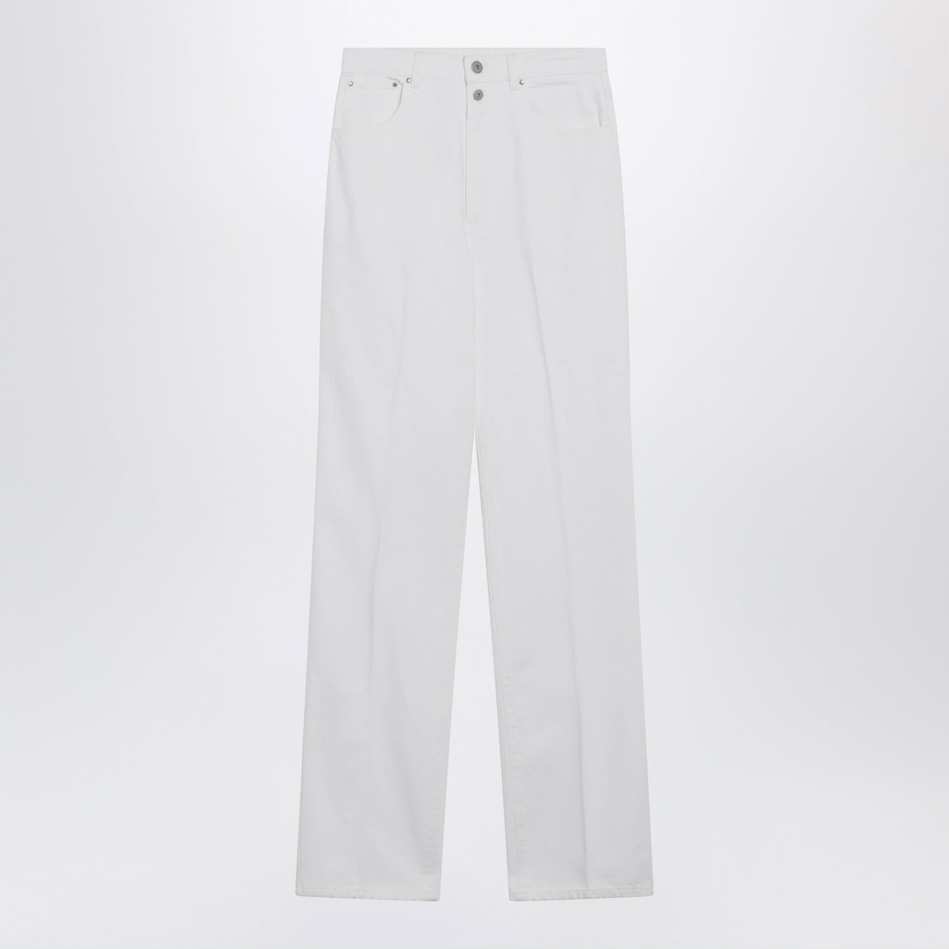 Lemaire High-Waisted Straight-Leg Jeans With Belt In White Denim Women LEMAIRE