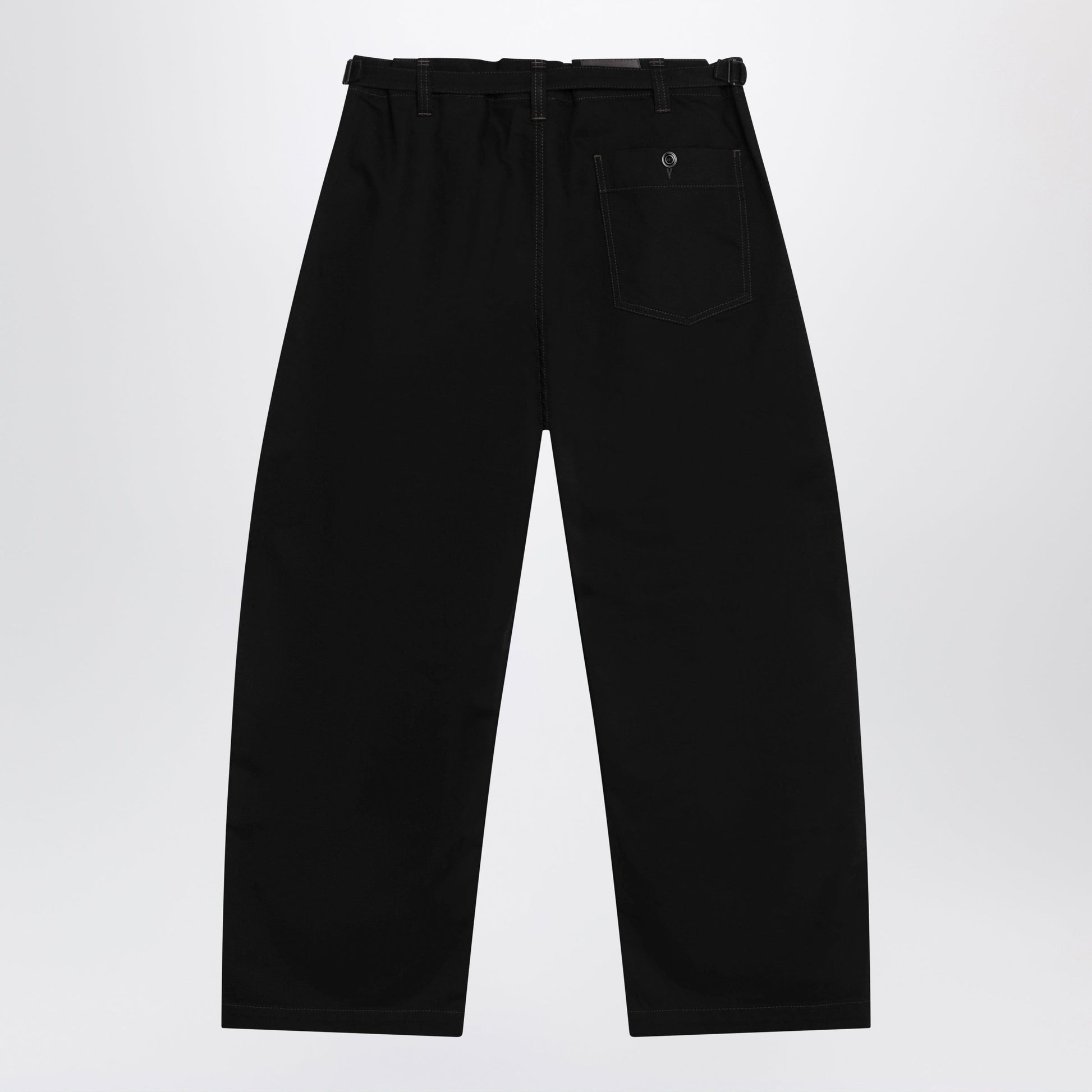 Lemaire Black Wide-Leg Cotton Trousers Men LEMAIRE