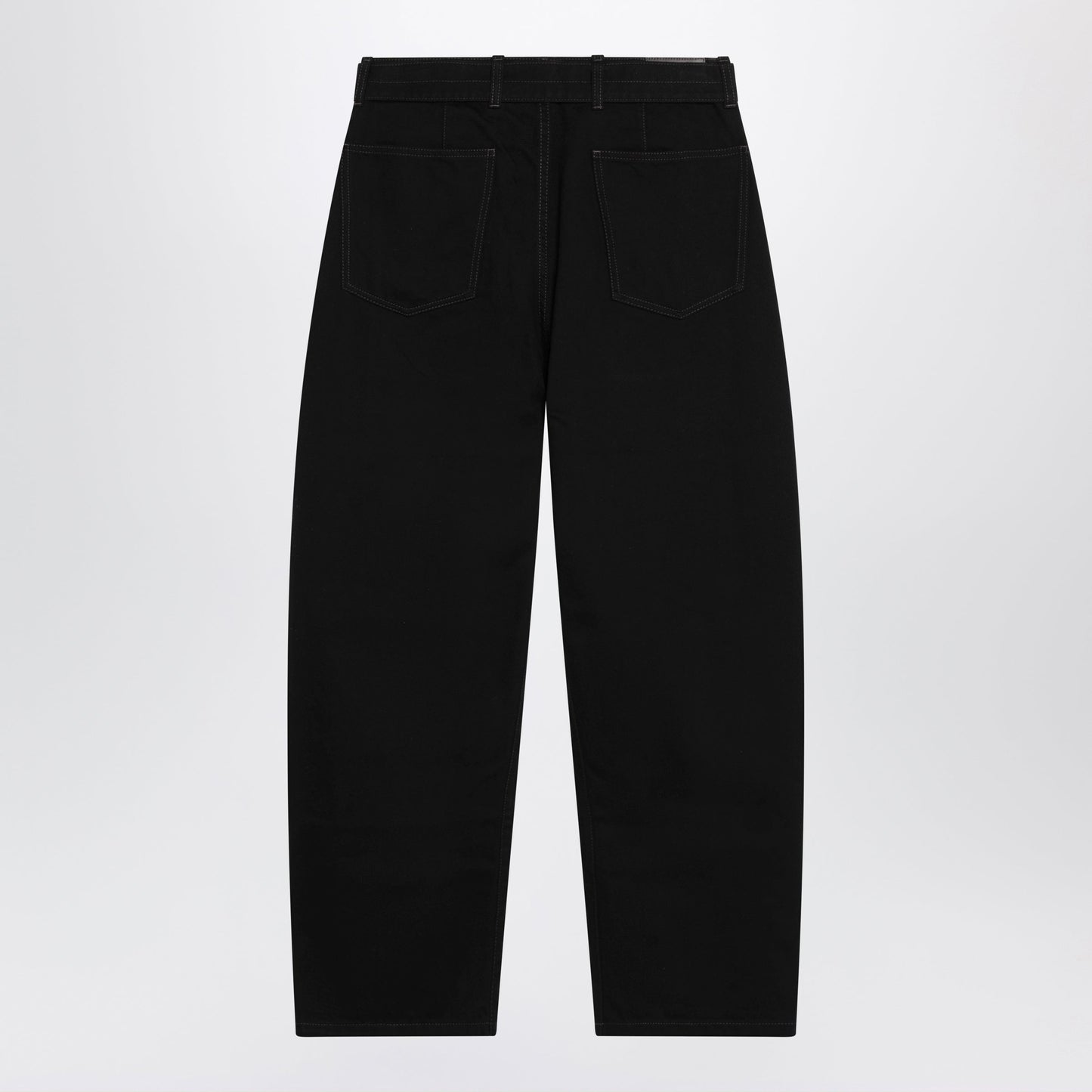 Lemaire Black Cotton Trousers With Belt Women LEMAIRE