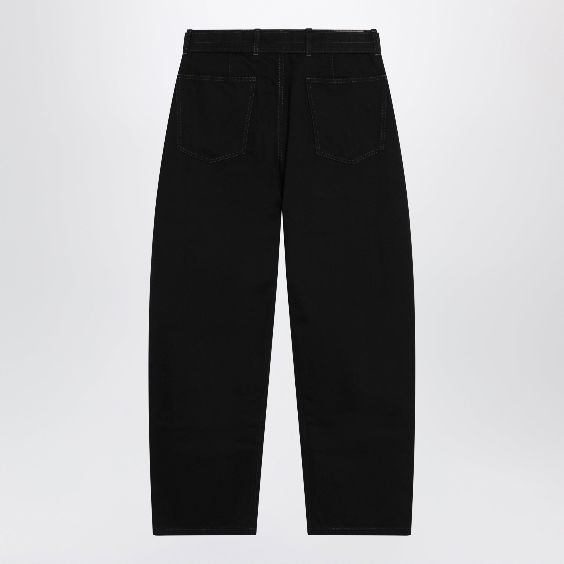 Lemaire Black Cotton Trousers With Belt Women LEMAIRE