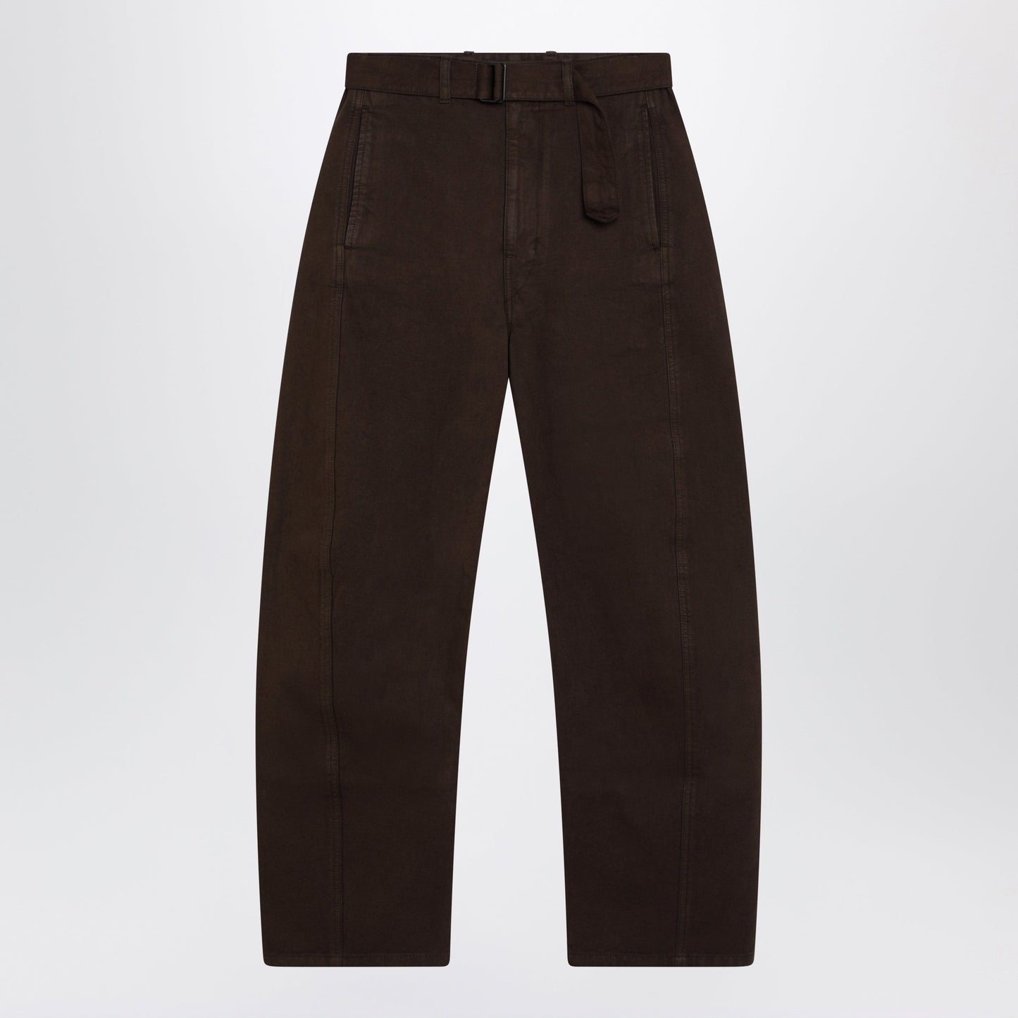 Lemaire Brown Cotton Trousers With Belt Women LEMAIRE