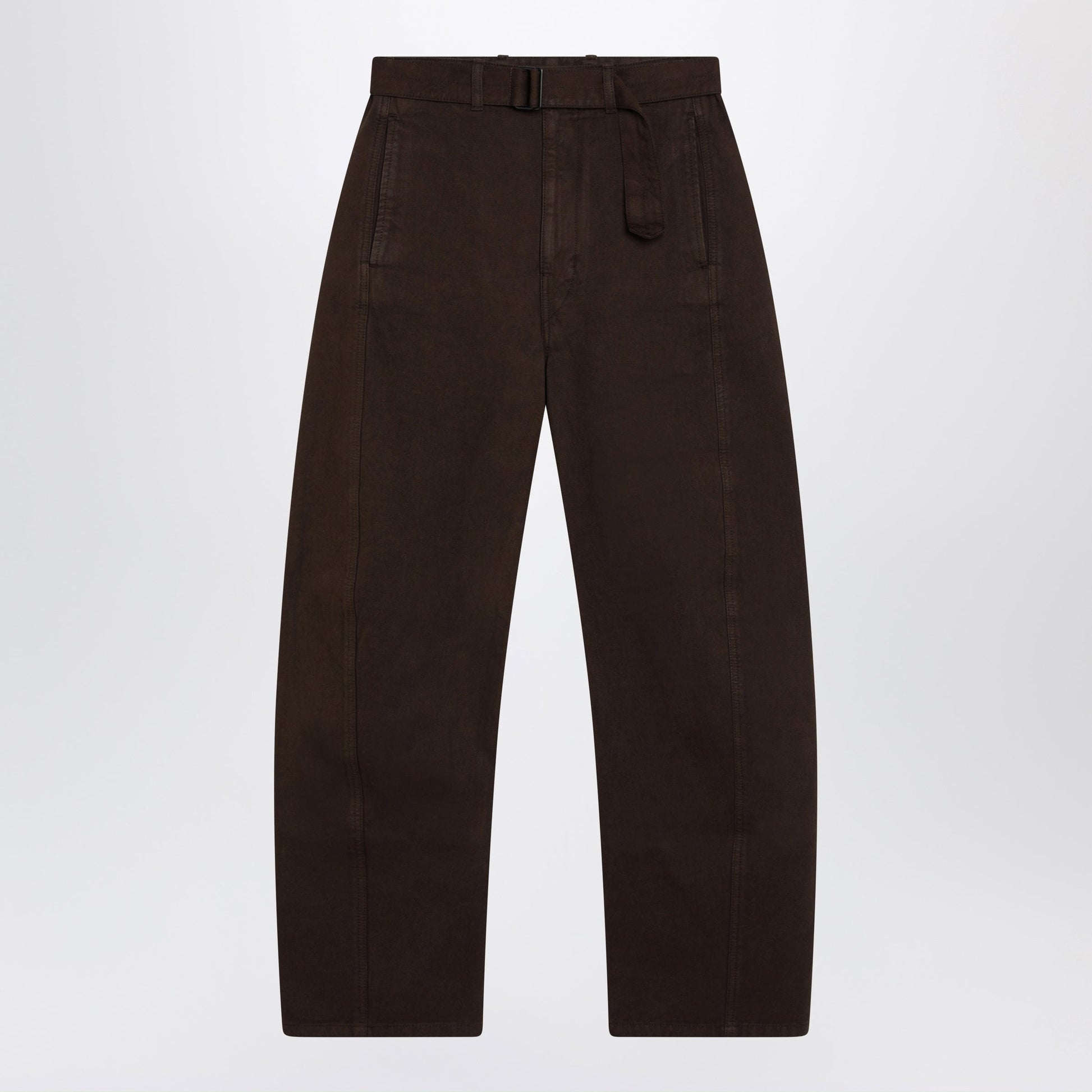Lemaire Brown Cotton Trousers With Belt Women LEMAIRE